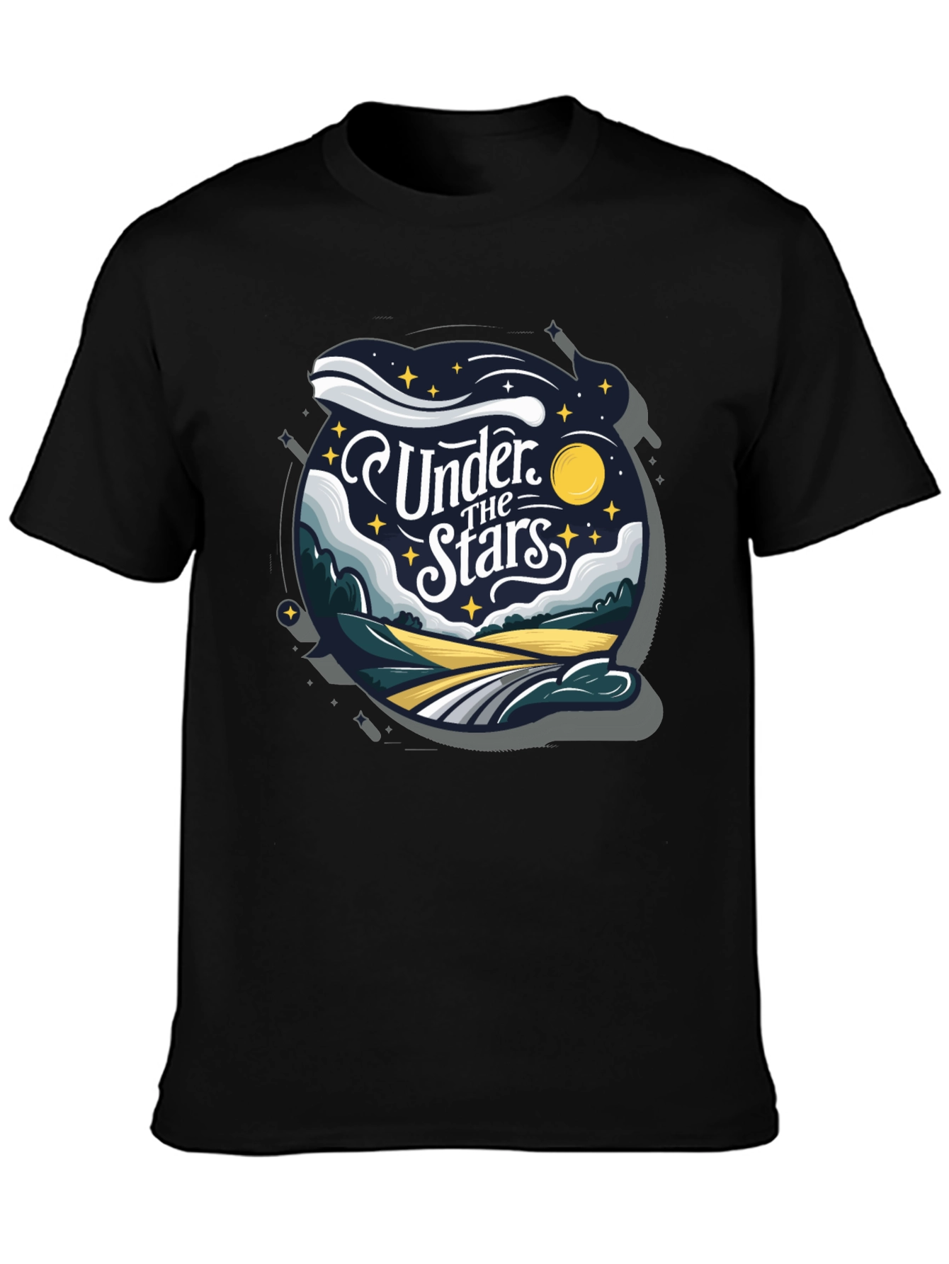Under The Stars Graphic T-Shirt - Black