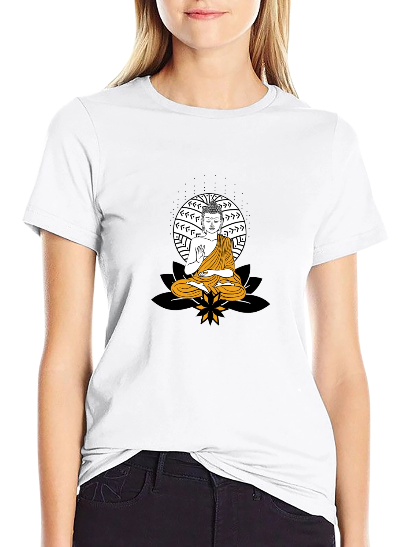 Buddha Graphic Black T-Shirt - Meditative Style