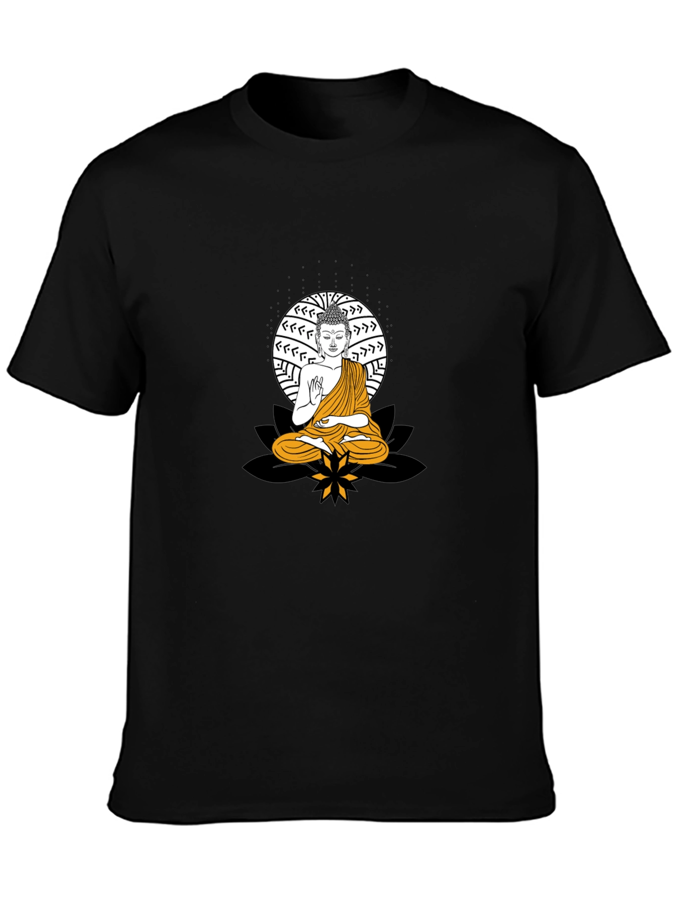 Buddha Graphic Black T-Shirt - Meditative Style