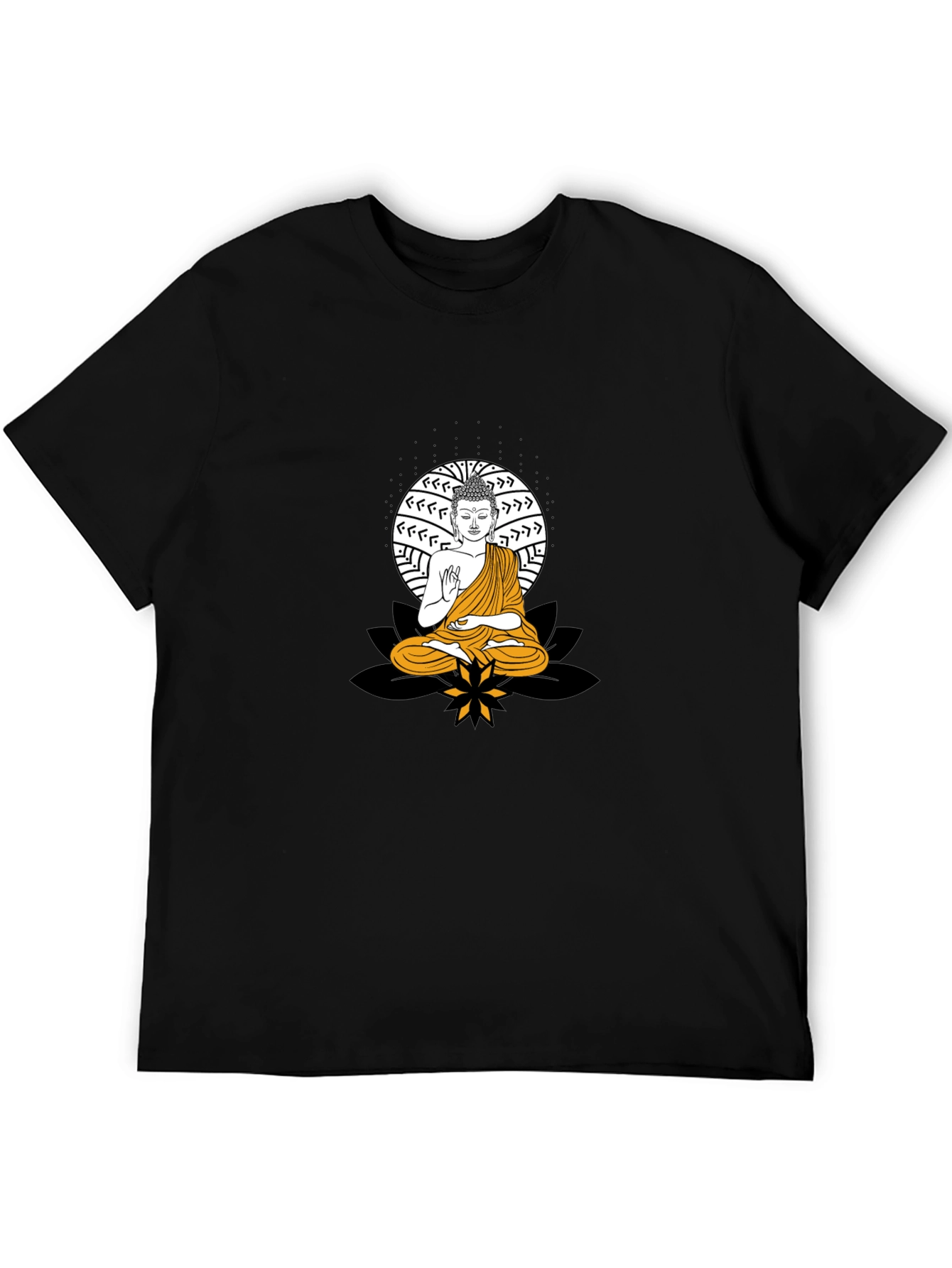 Buddha Graphic Black T-Shirt - Meditative Style