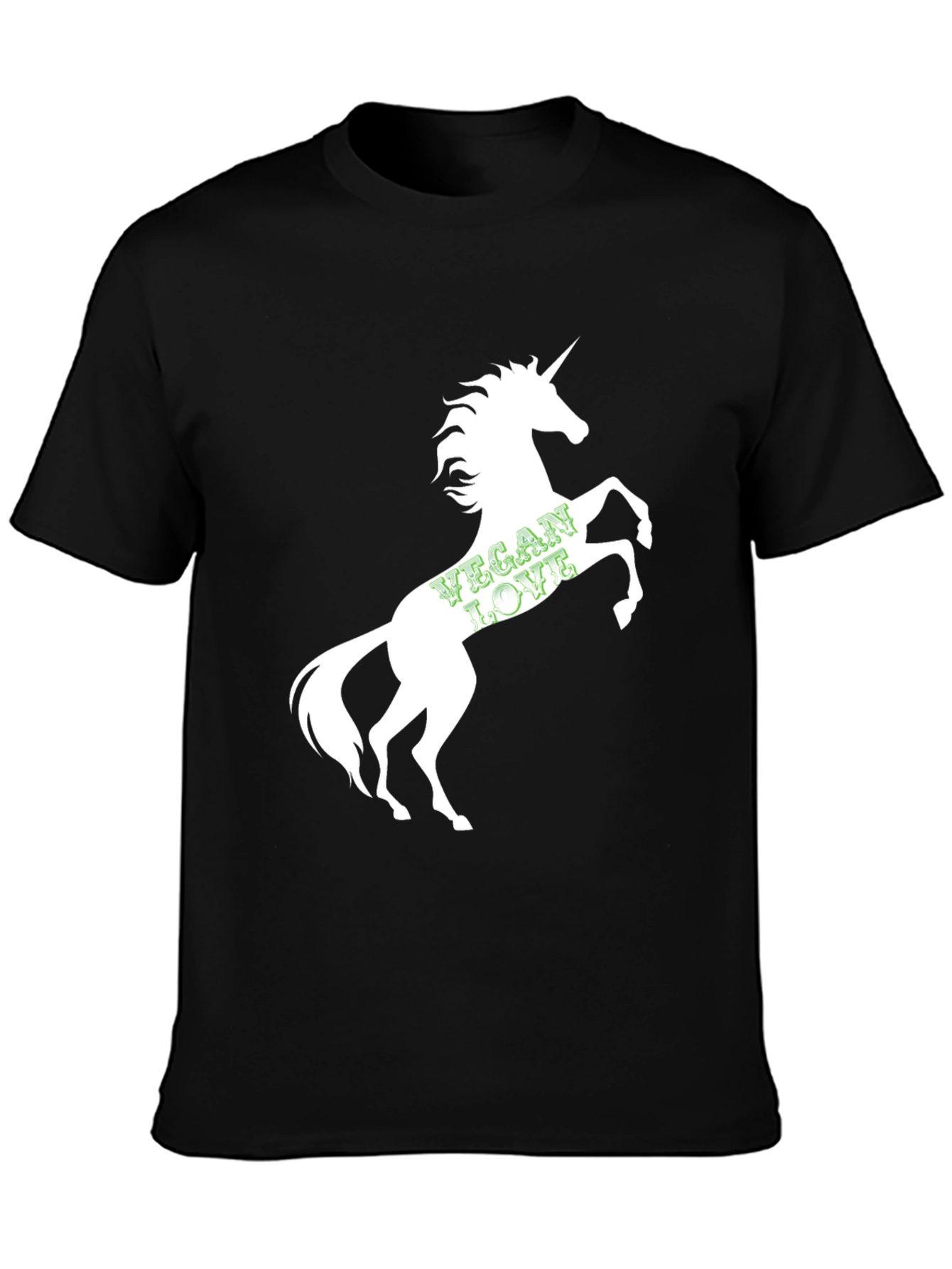 Vegan Love Unicorn Black T-Shirt
