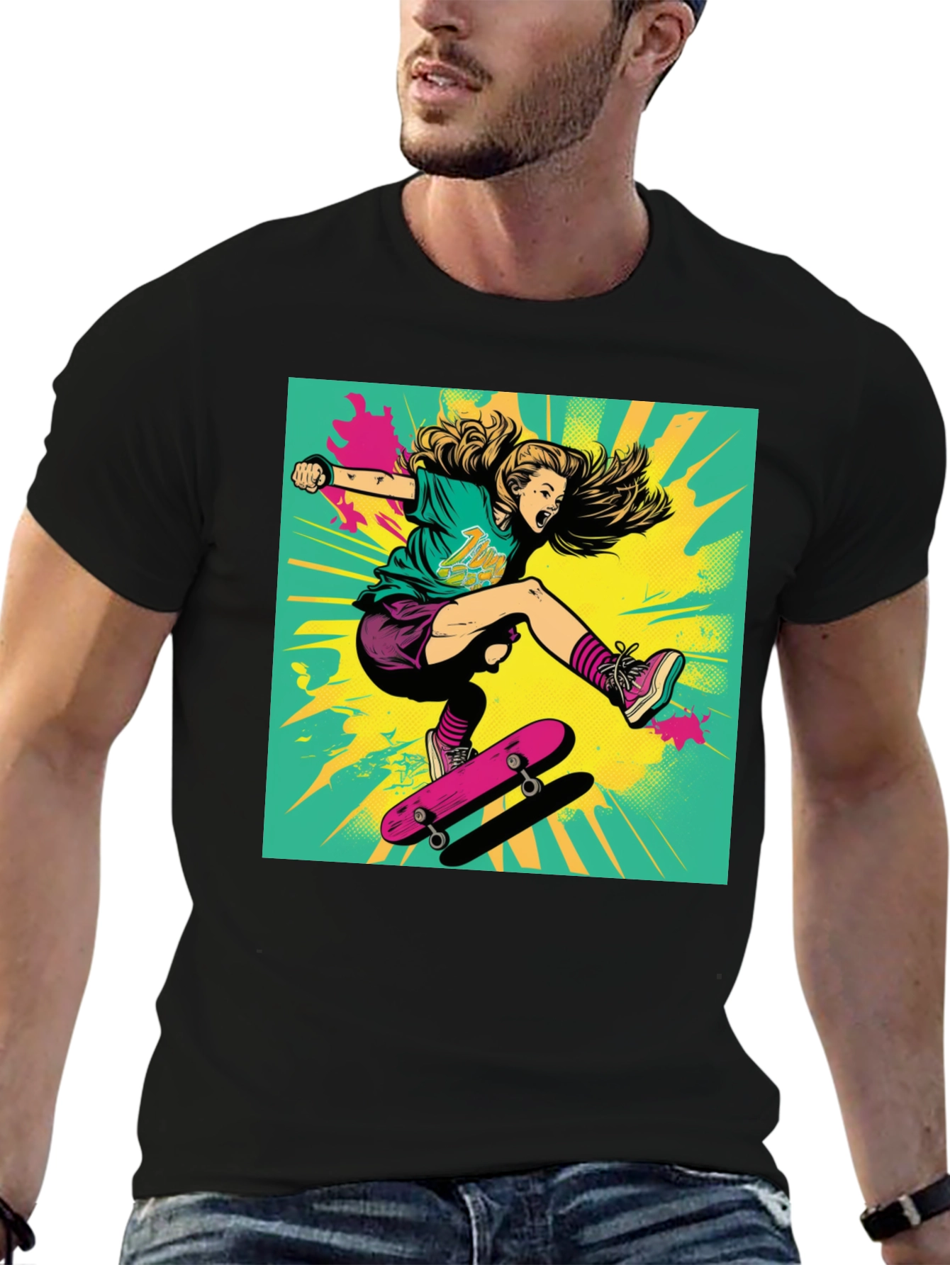 Rad Skater Graphic Tee - Black