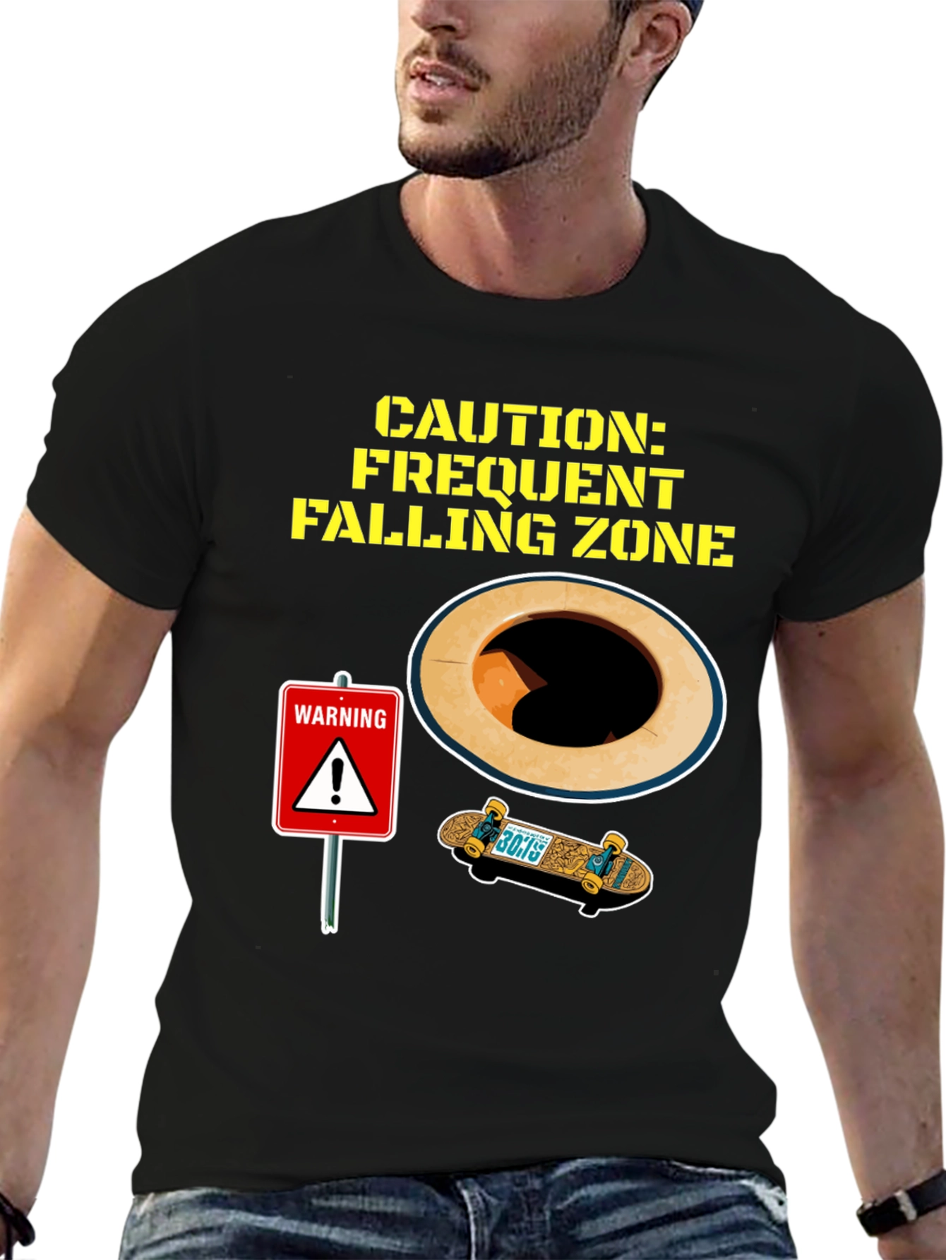 Caution Falling Zone Graphic Tee