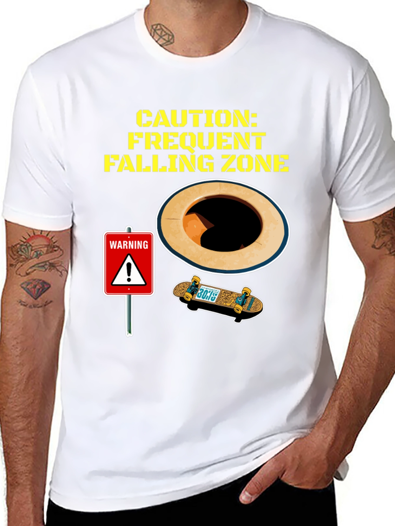 Caution Falling Zone Graphic Tee
