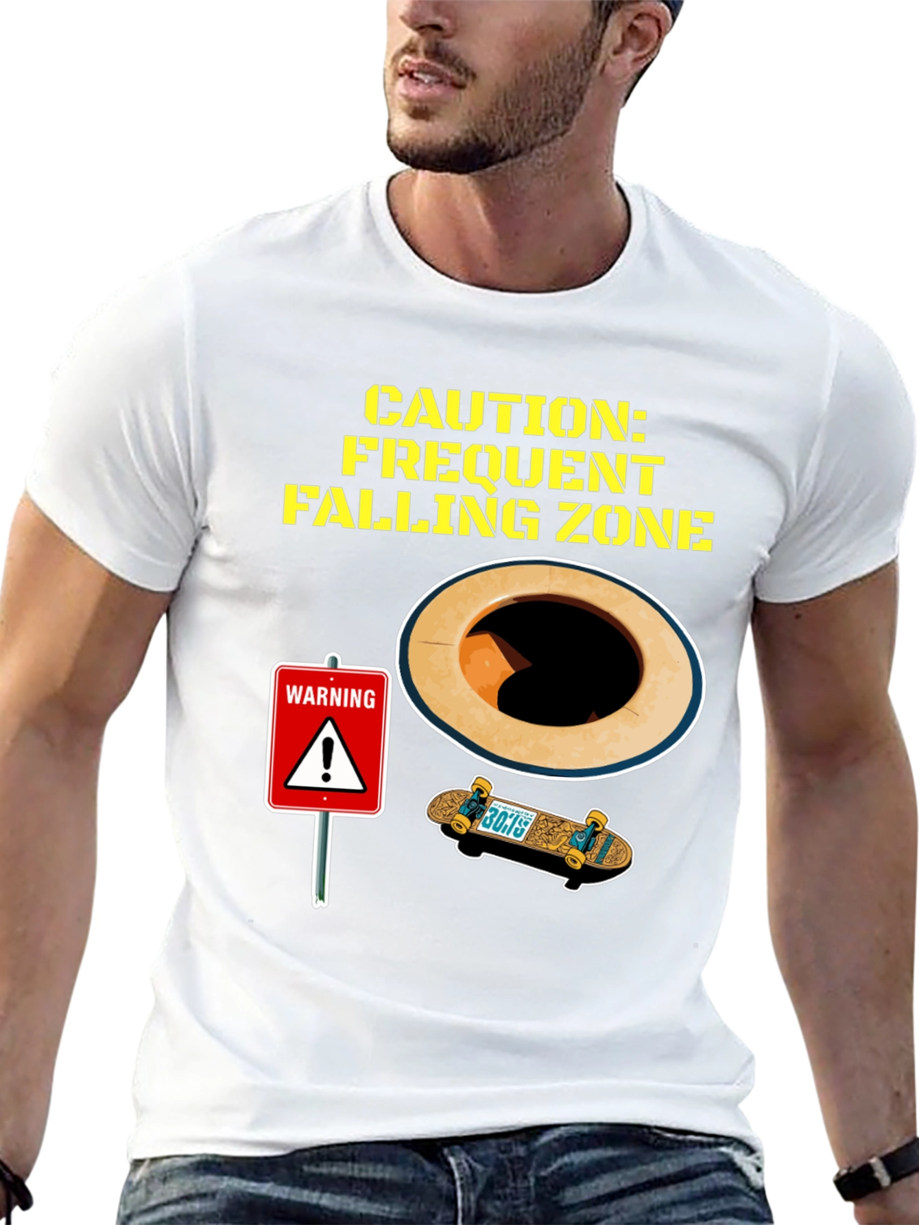 Caution Falling Zone Graphic Tee