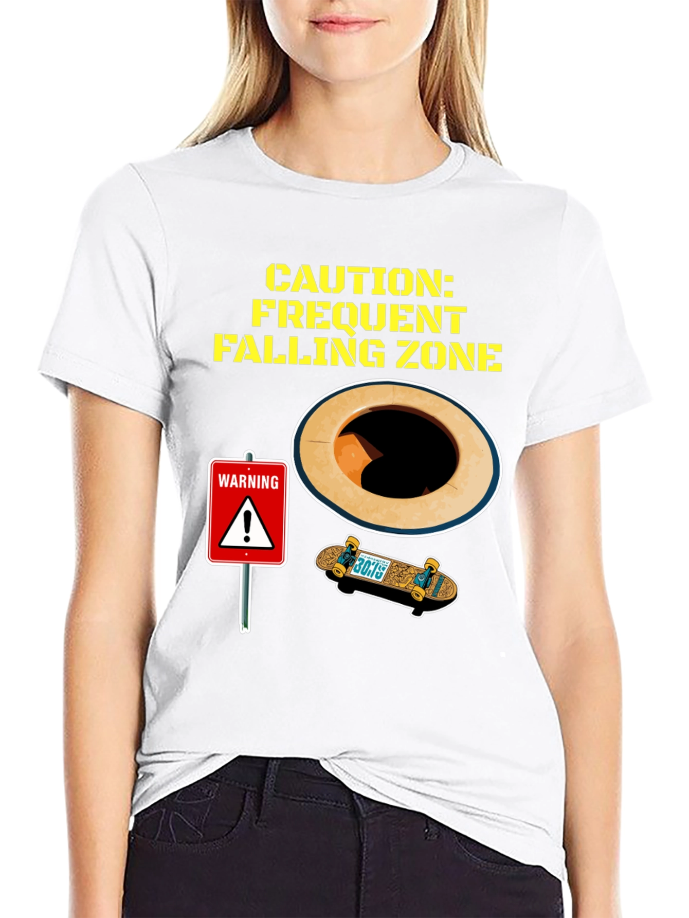 Caution Falling Zone Graphic Tee