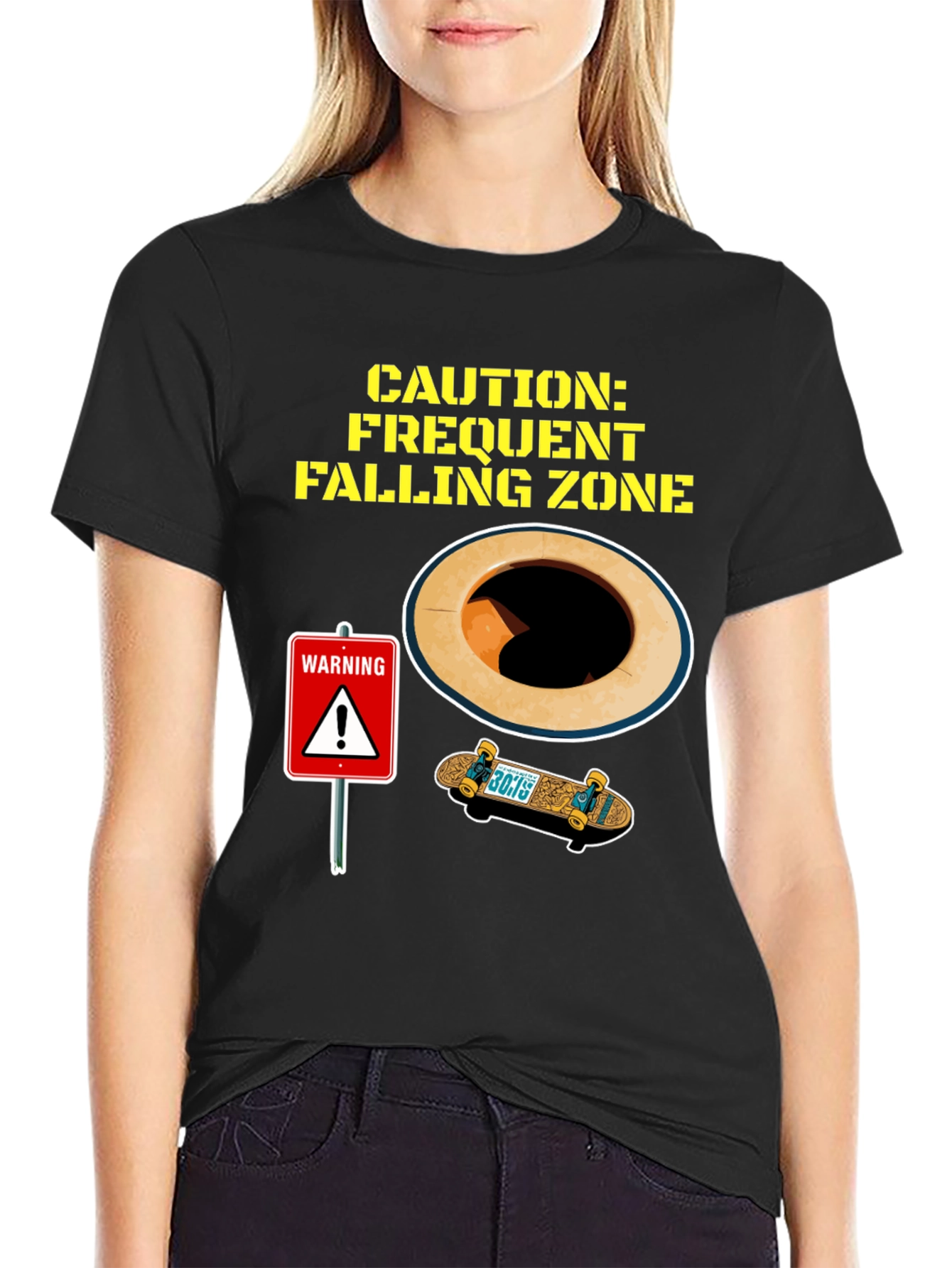 Caution Falling Zone Graphic Tee