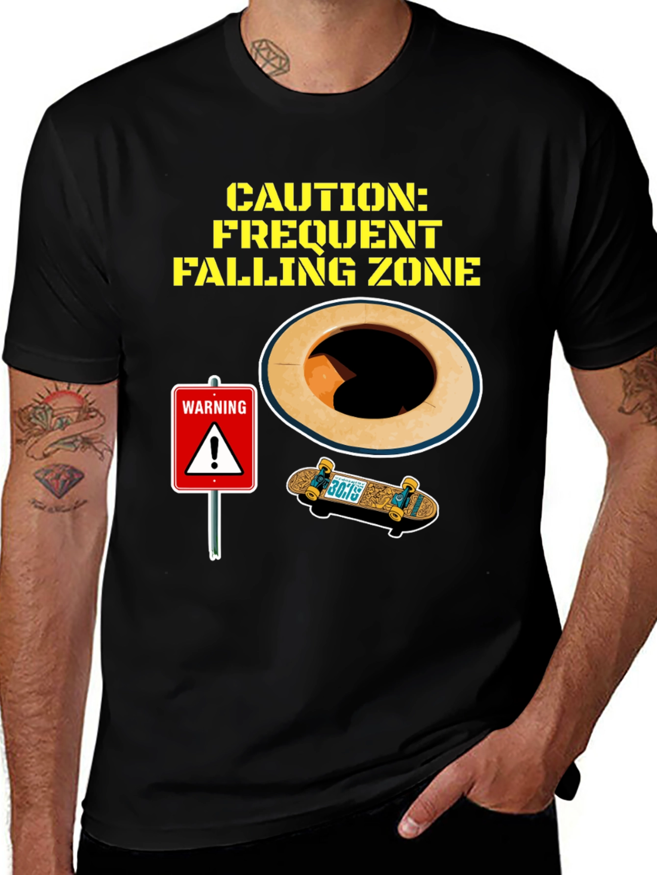 Caution Falling Zone Graphic Tee
