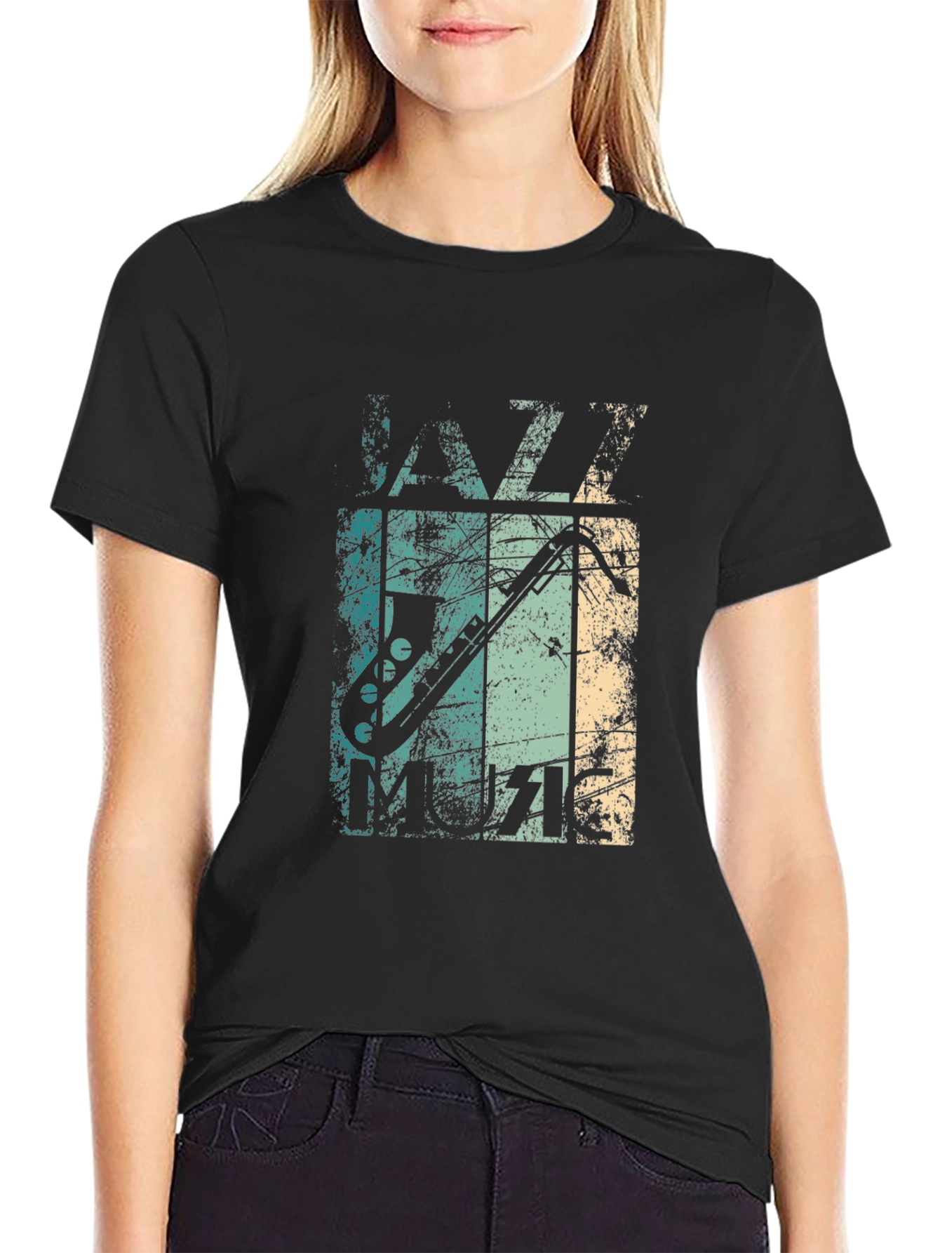 Jazz Music Graphic Tee - Mens Black T-Shirt
