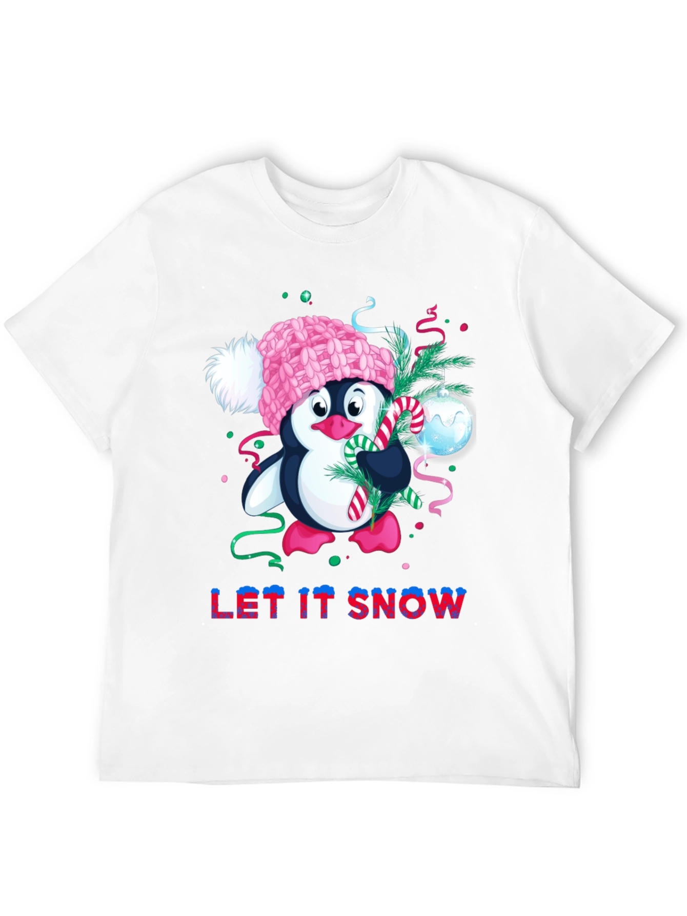 Let It Snow Penguin Christmas T-Shirt