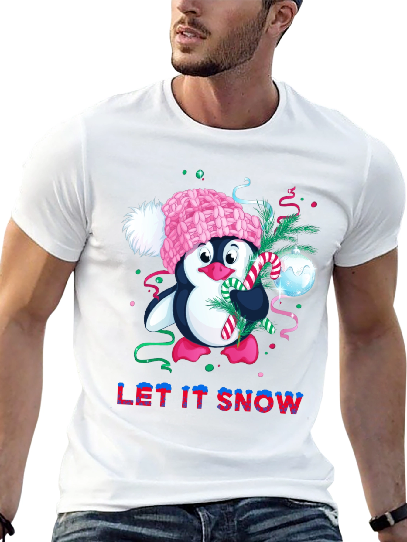 Let It Snow Penguin Christmas T-Shirt