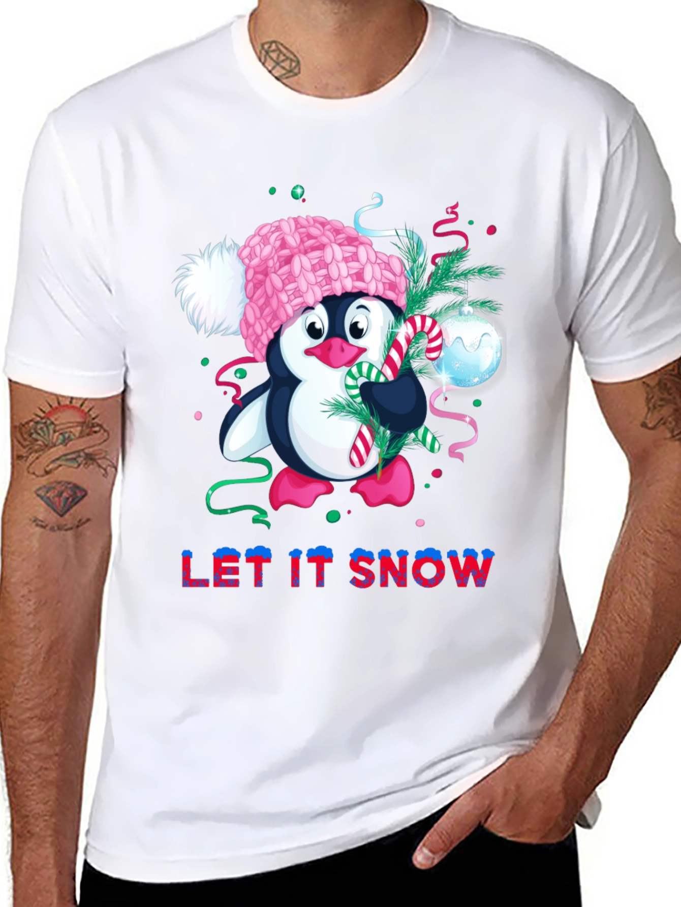 Let It Snow Penguin Christmas T-Shirt