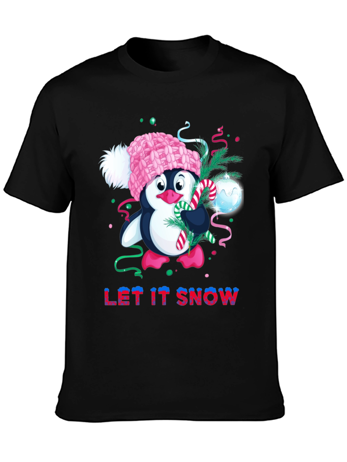 Let It Snow Penguin Christmas T-Shirt