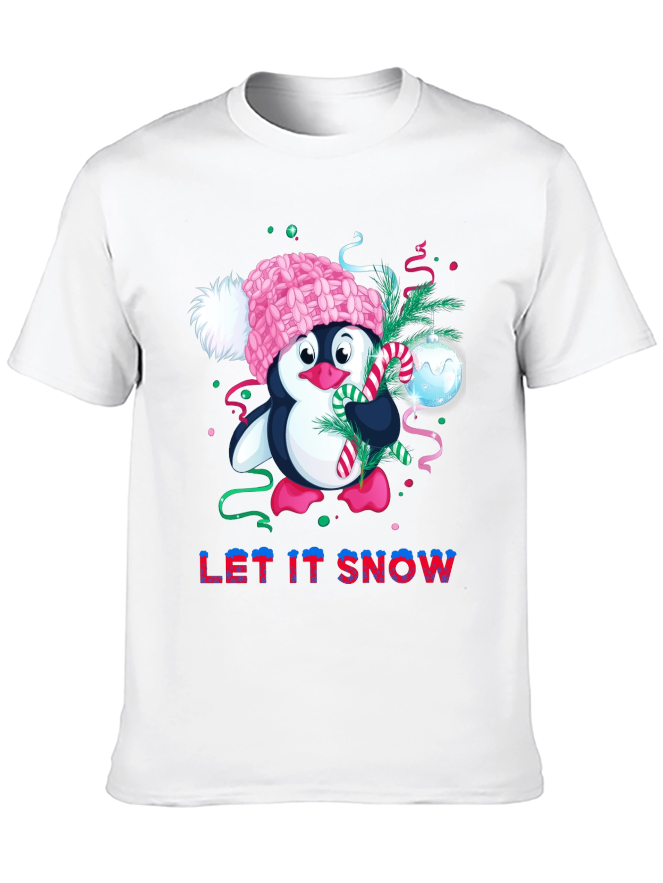 Let It Snow Penguin Christmas T-Shirt