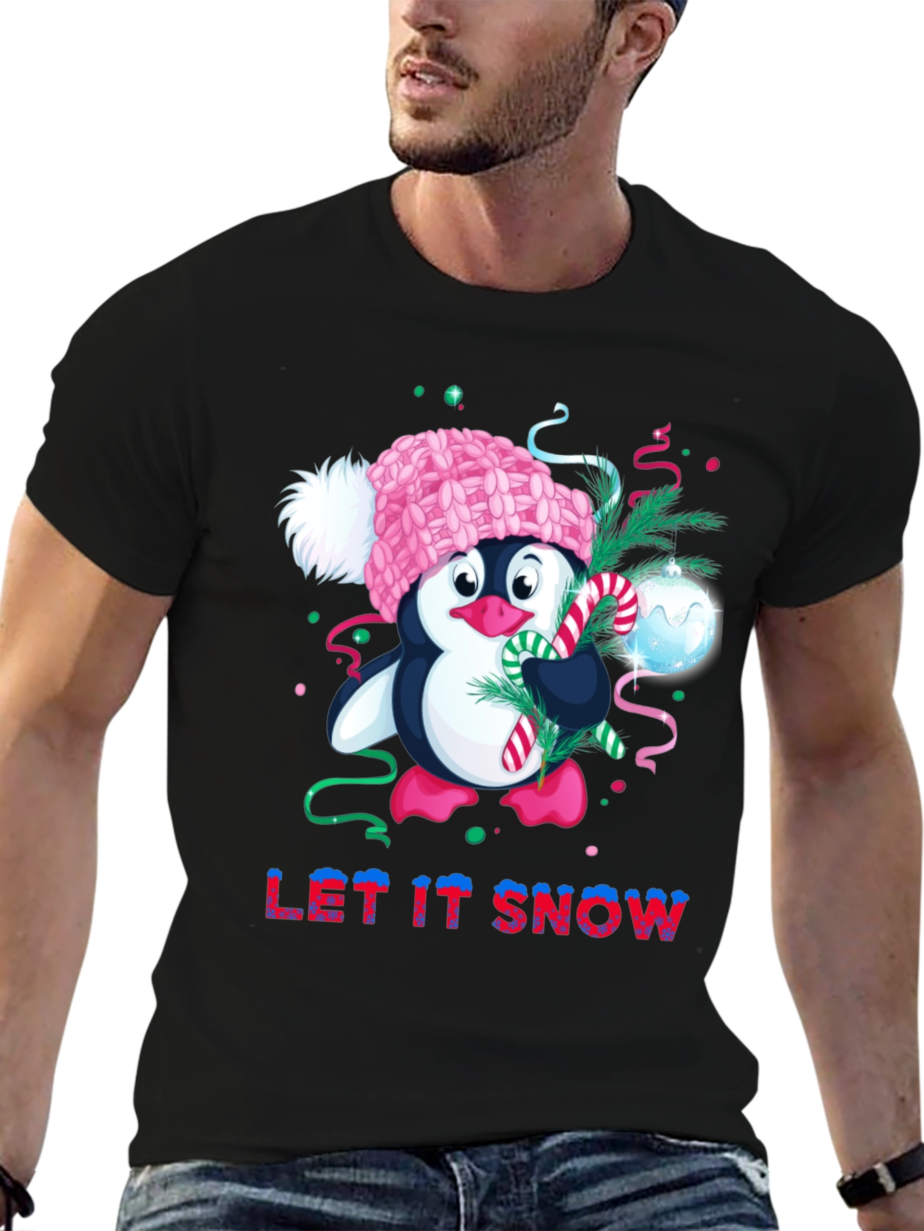 Let It Snow Penguin Christmas T-Shirt