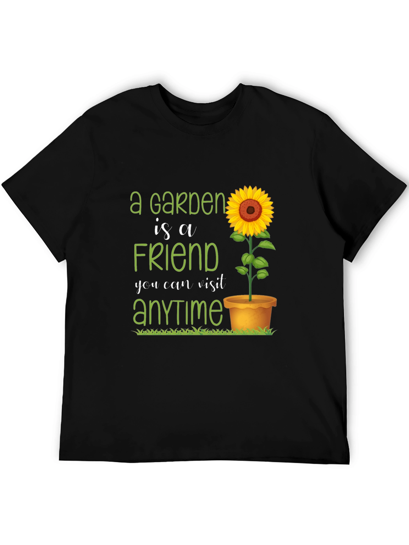 Garden Friend T-Shirt: Sunflower & Green Text