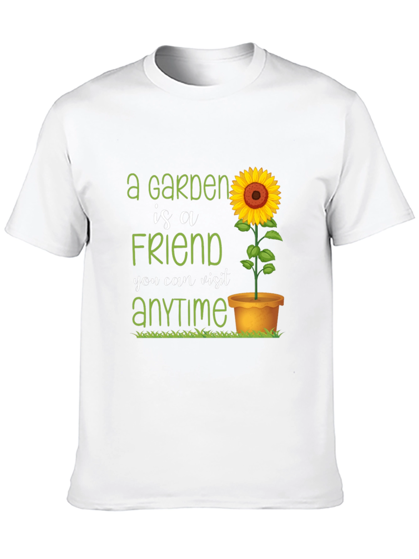 Garden Friend T-Shirt: Sunflower & Green Text