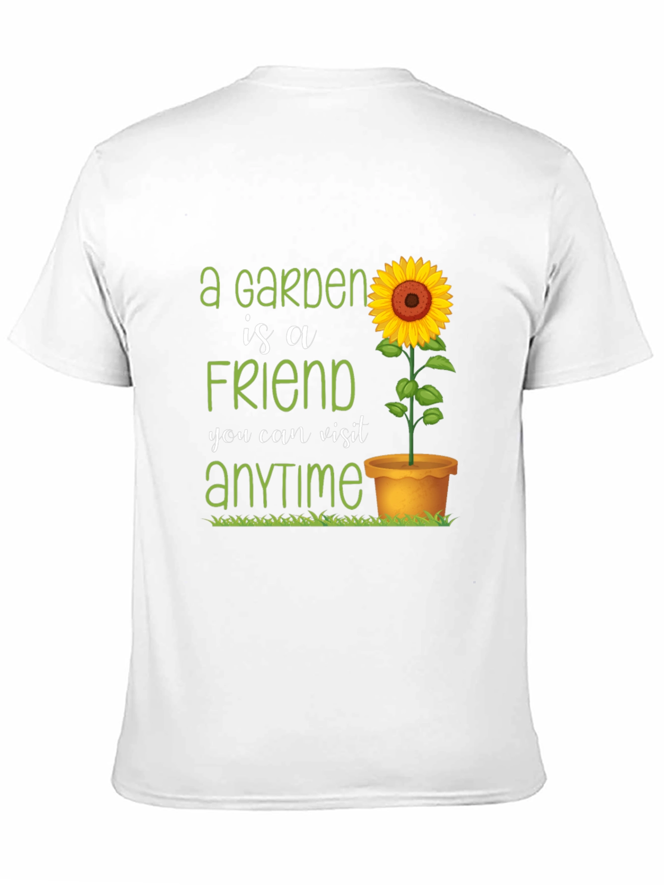 Garden Friend T-Shirt: Sunflower & Green Text