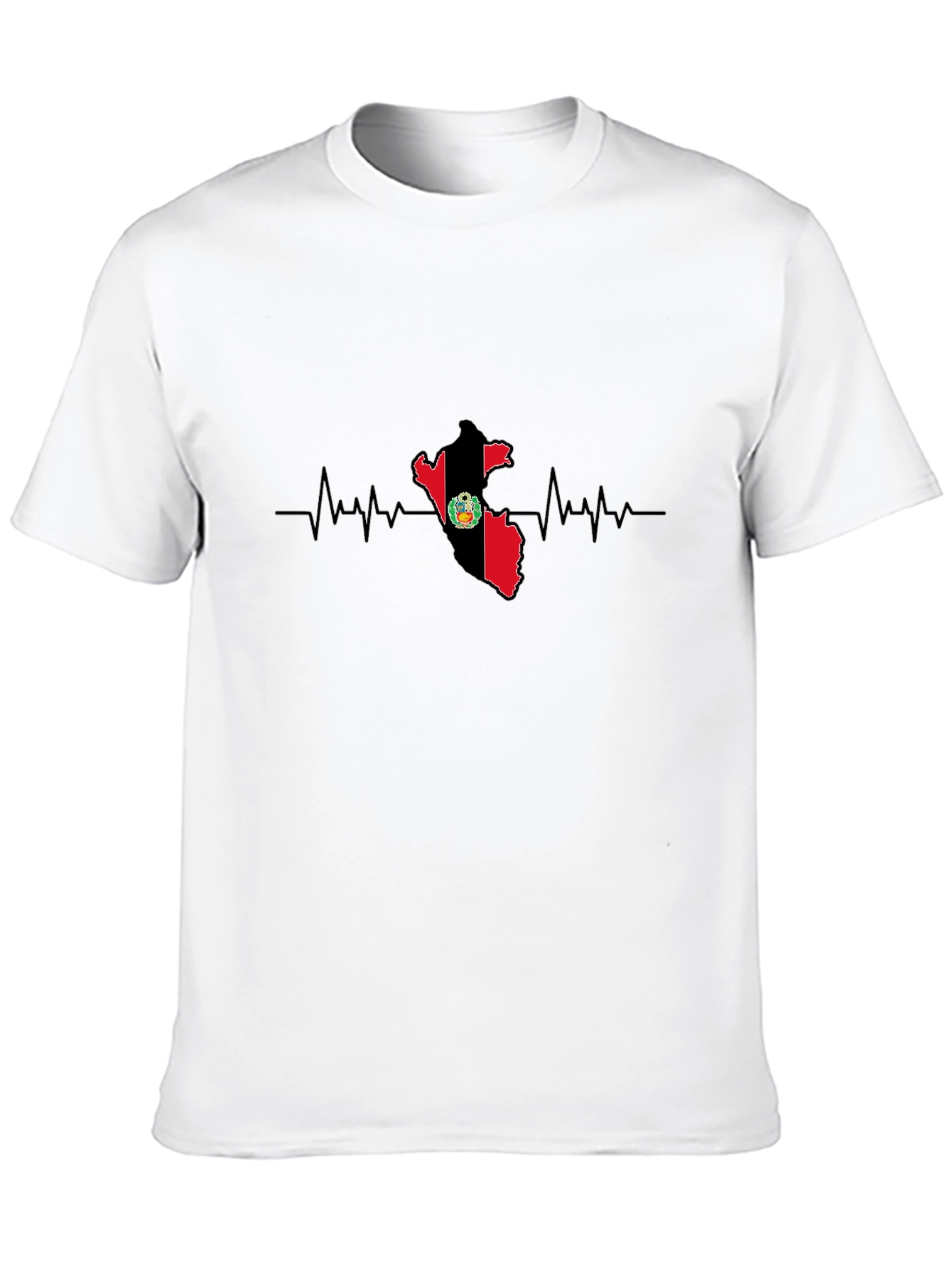 Peru Flag Heartbeat Graphic Tee