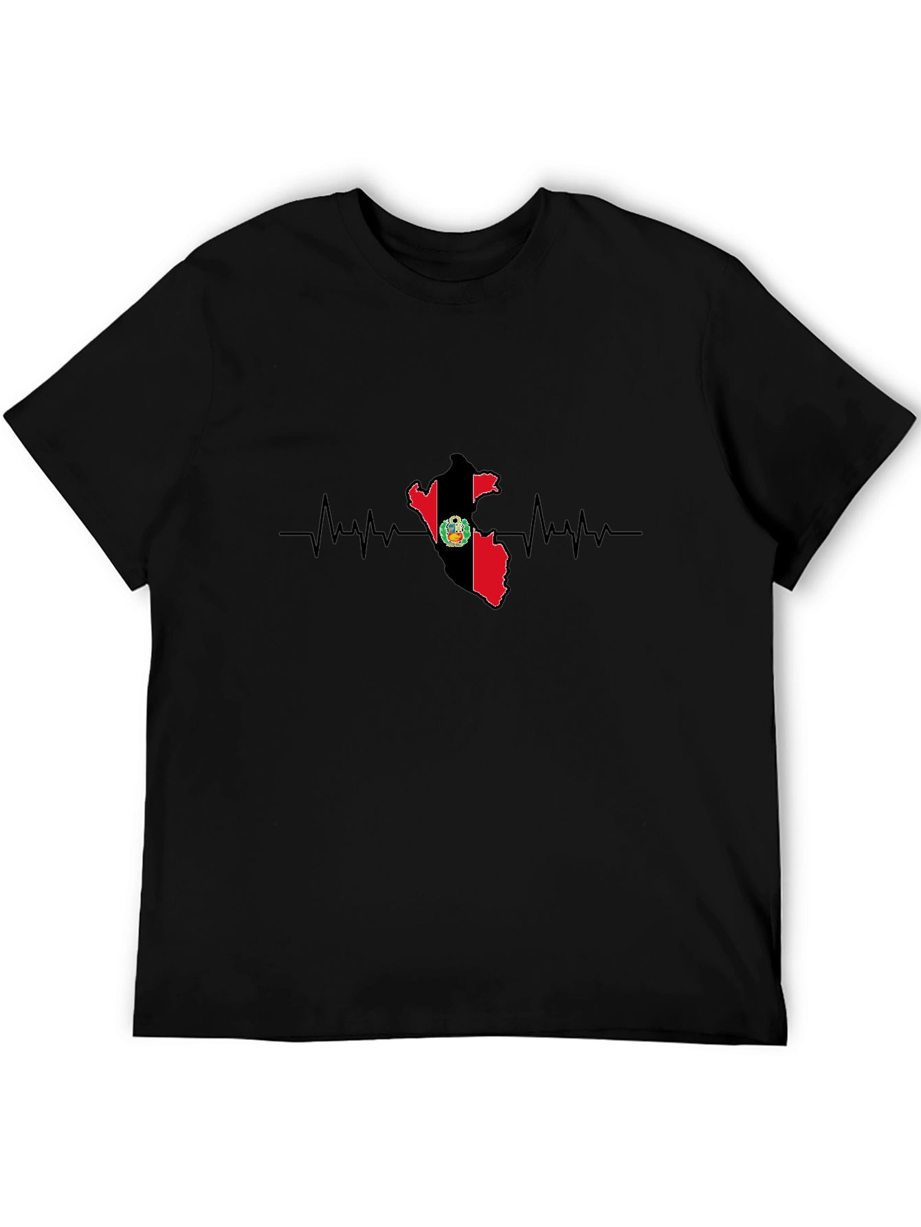 Peru Flag Heartbeat Graphic Tee