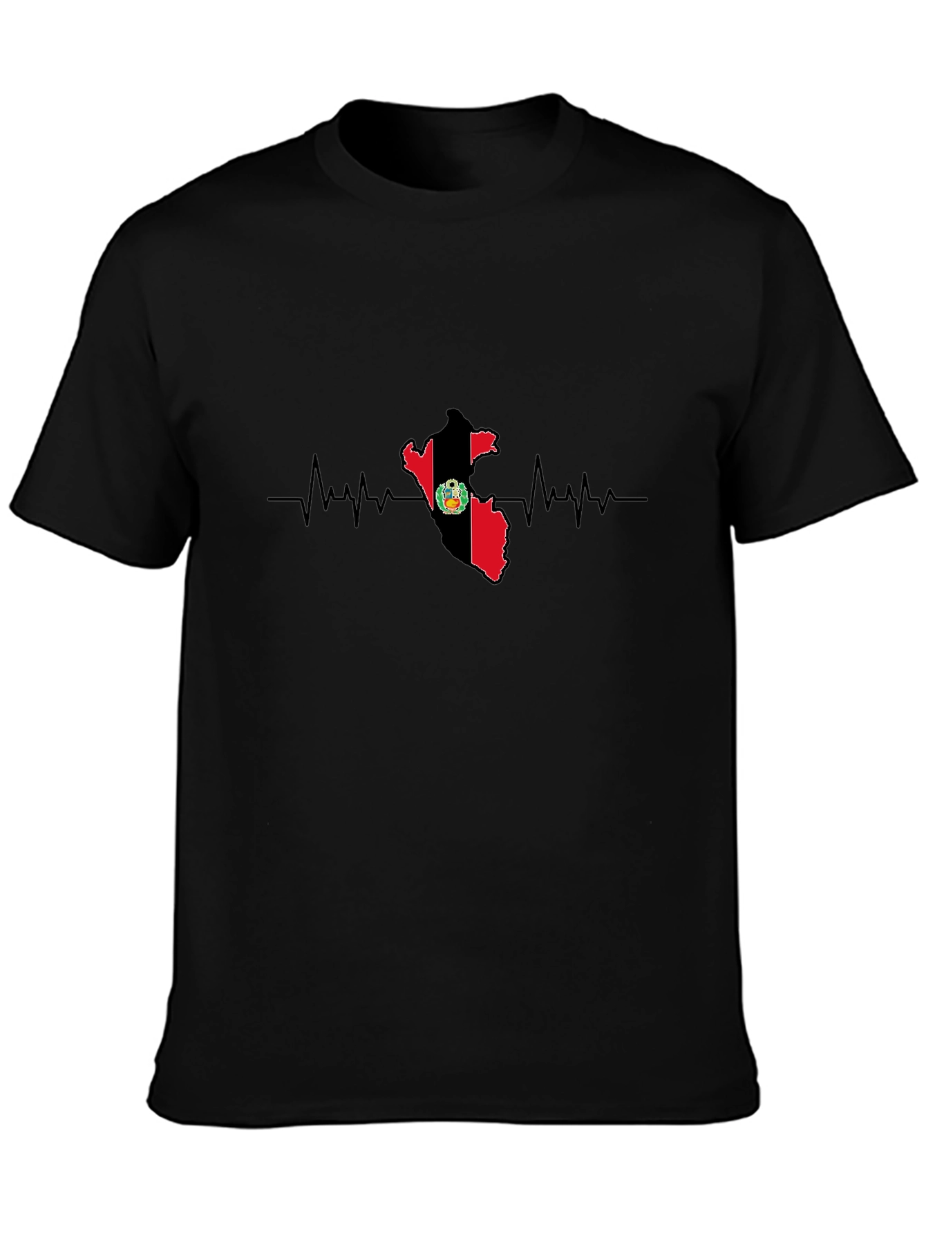 Peru Flag Heartbeat Graphic Tee