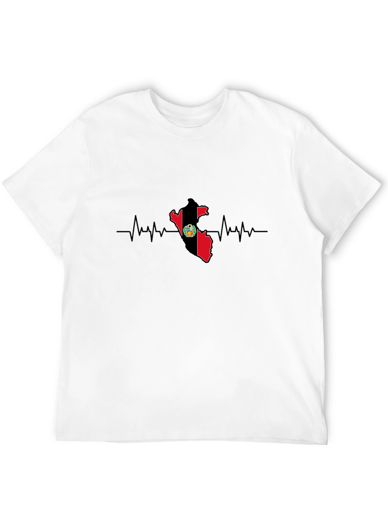Peru Flag Heartbeat Graphic Tee