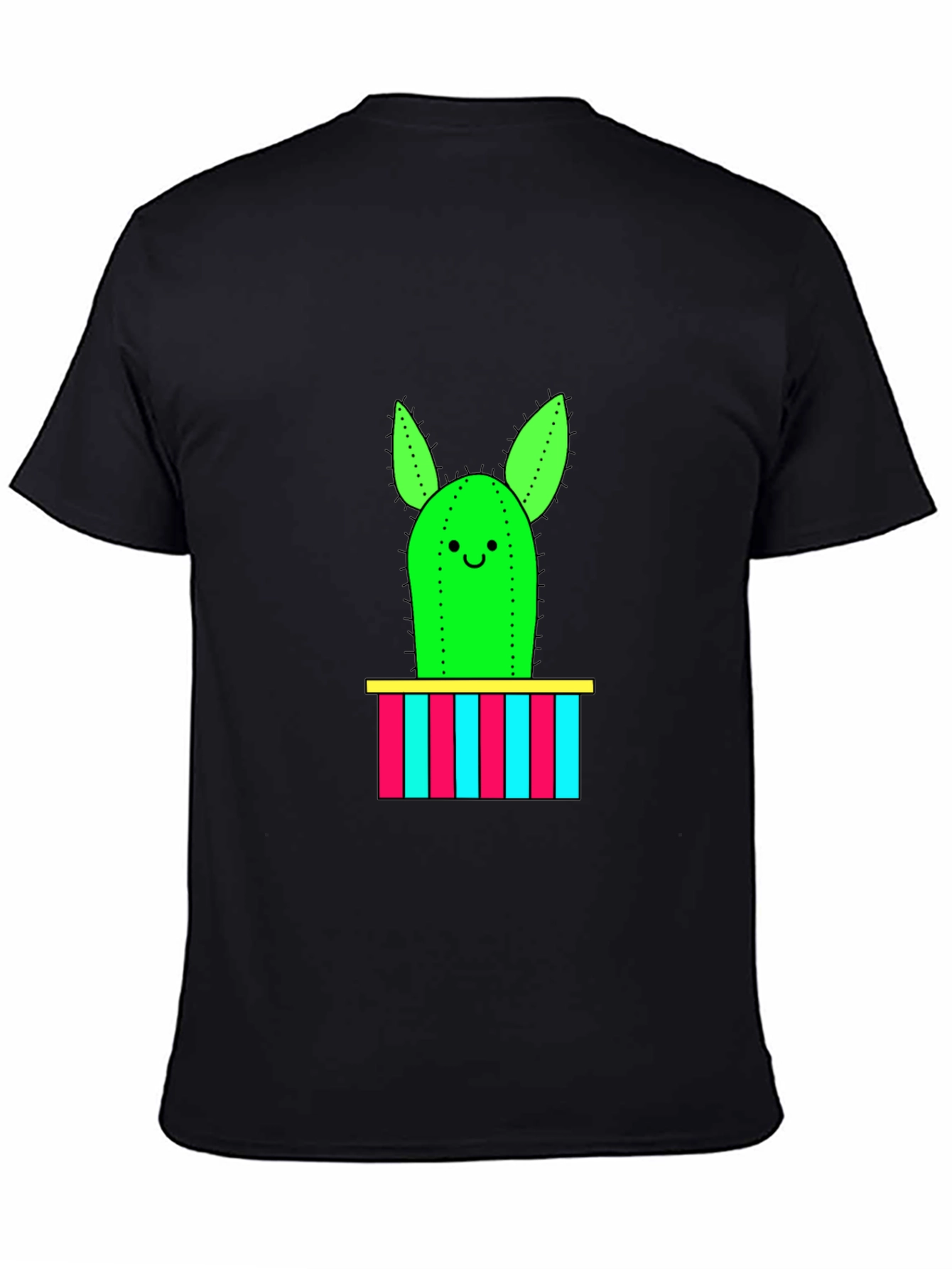 Cute Cactus Graphic Tee - Mens Black T-Shirt