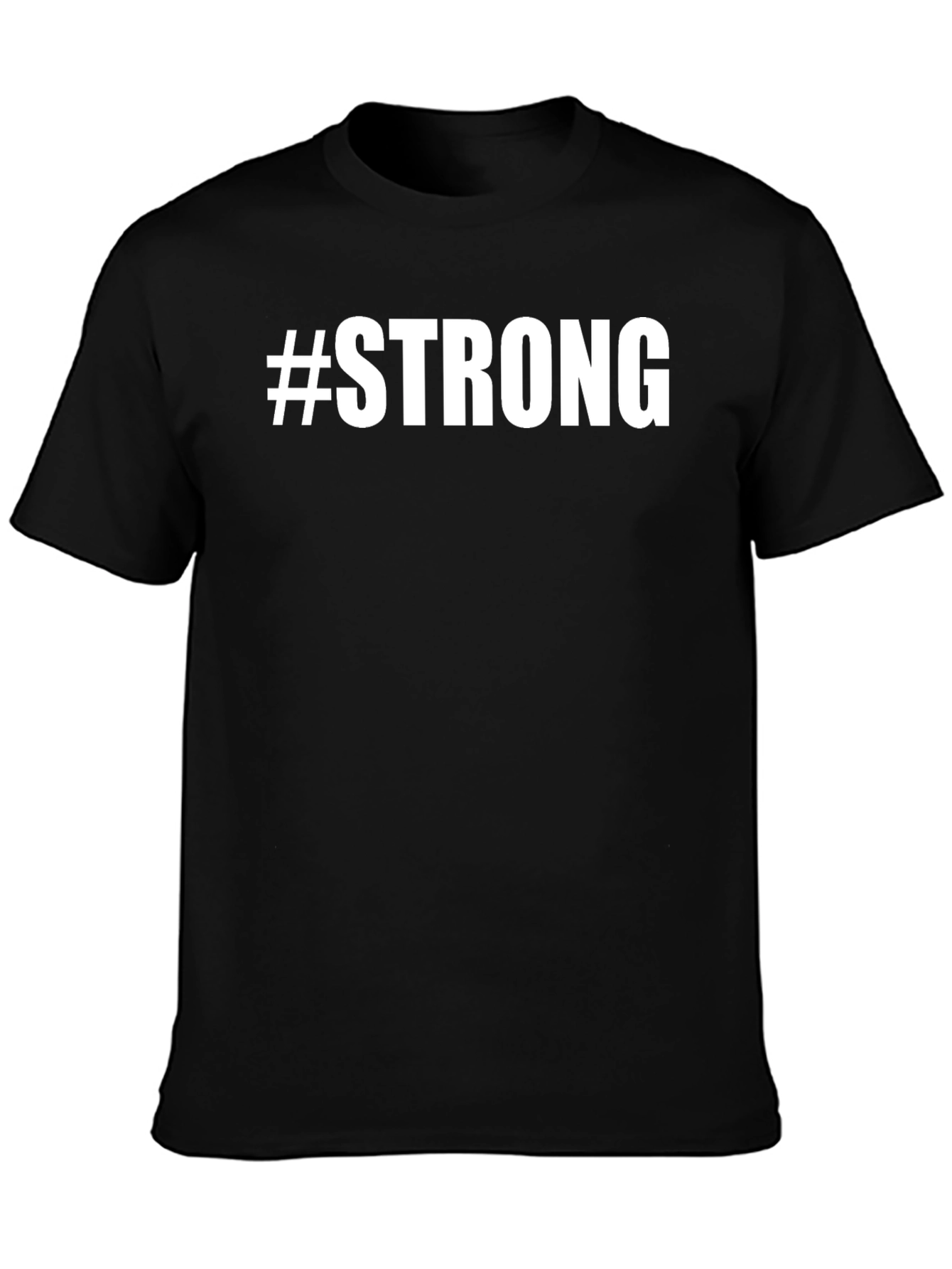 #Strong Graphic Print Crew Neck T-Shirt