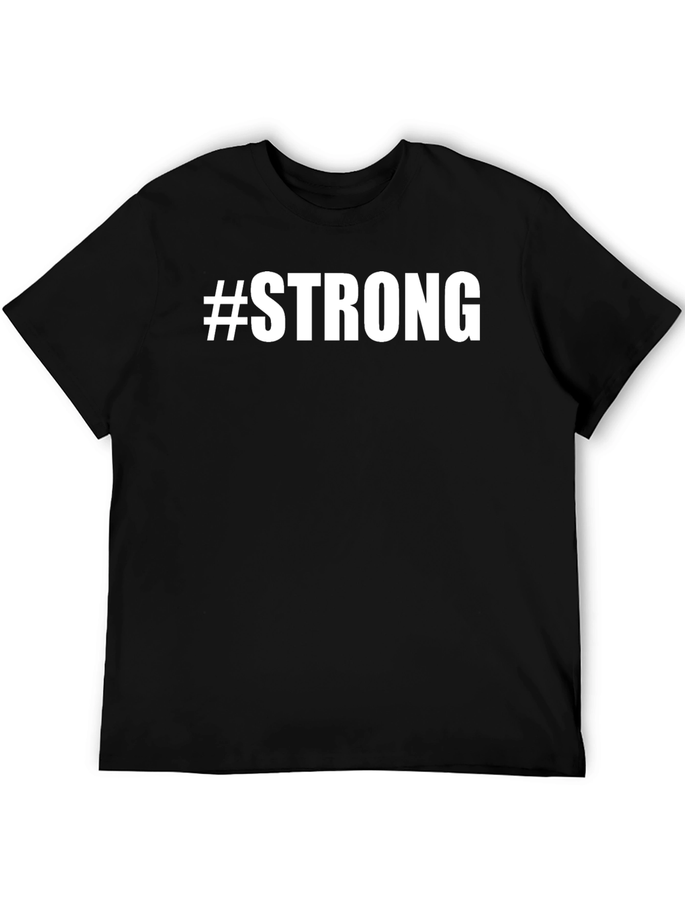 #Strong Graphic Print Crew Neck T-Shirt