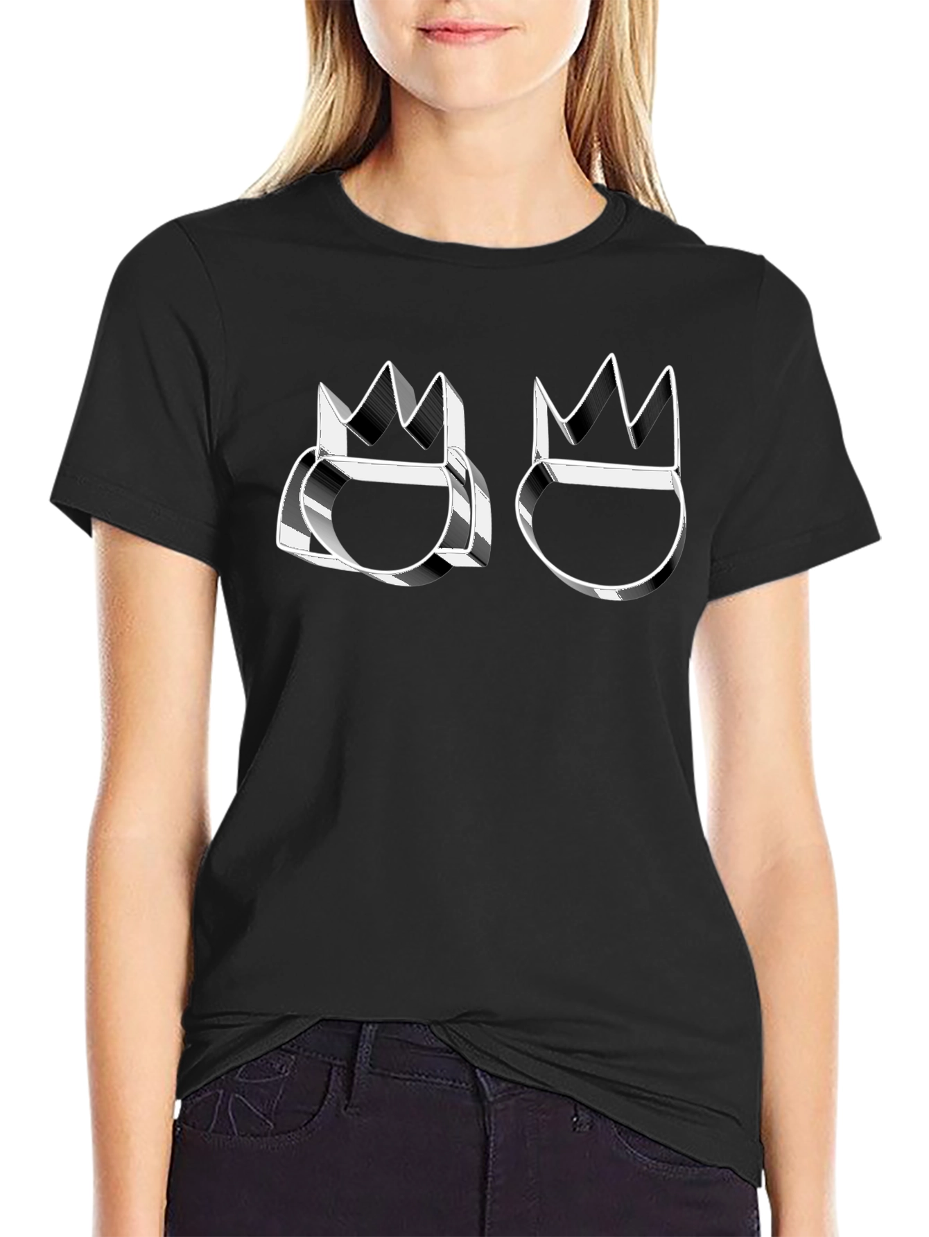 Modern Crown Graphic Black T-Shirt