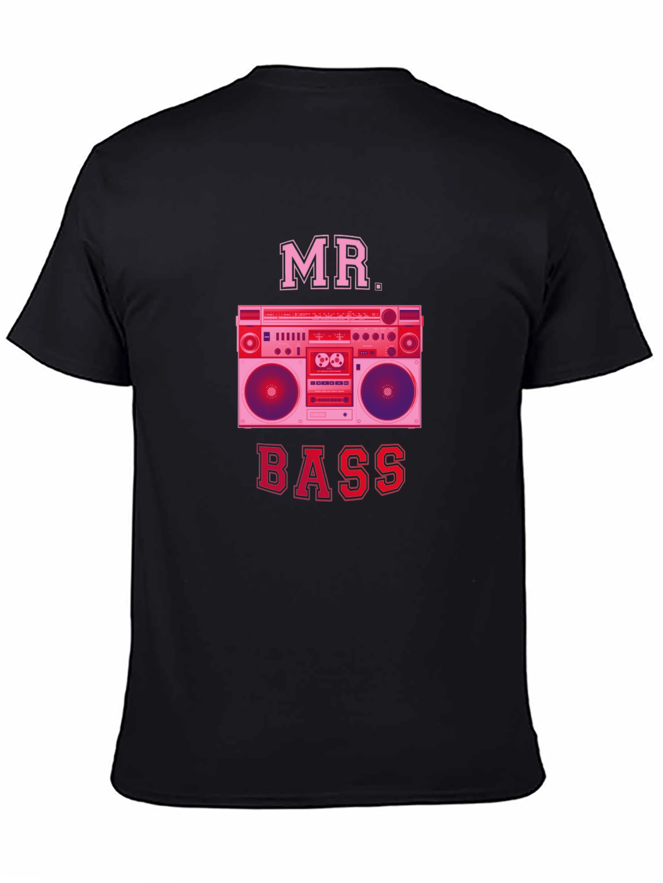 Mr. Bass Retro Boombox Graphic Tee - Black