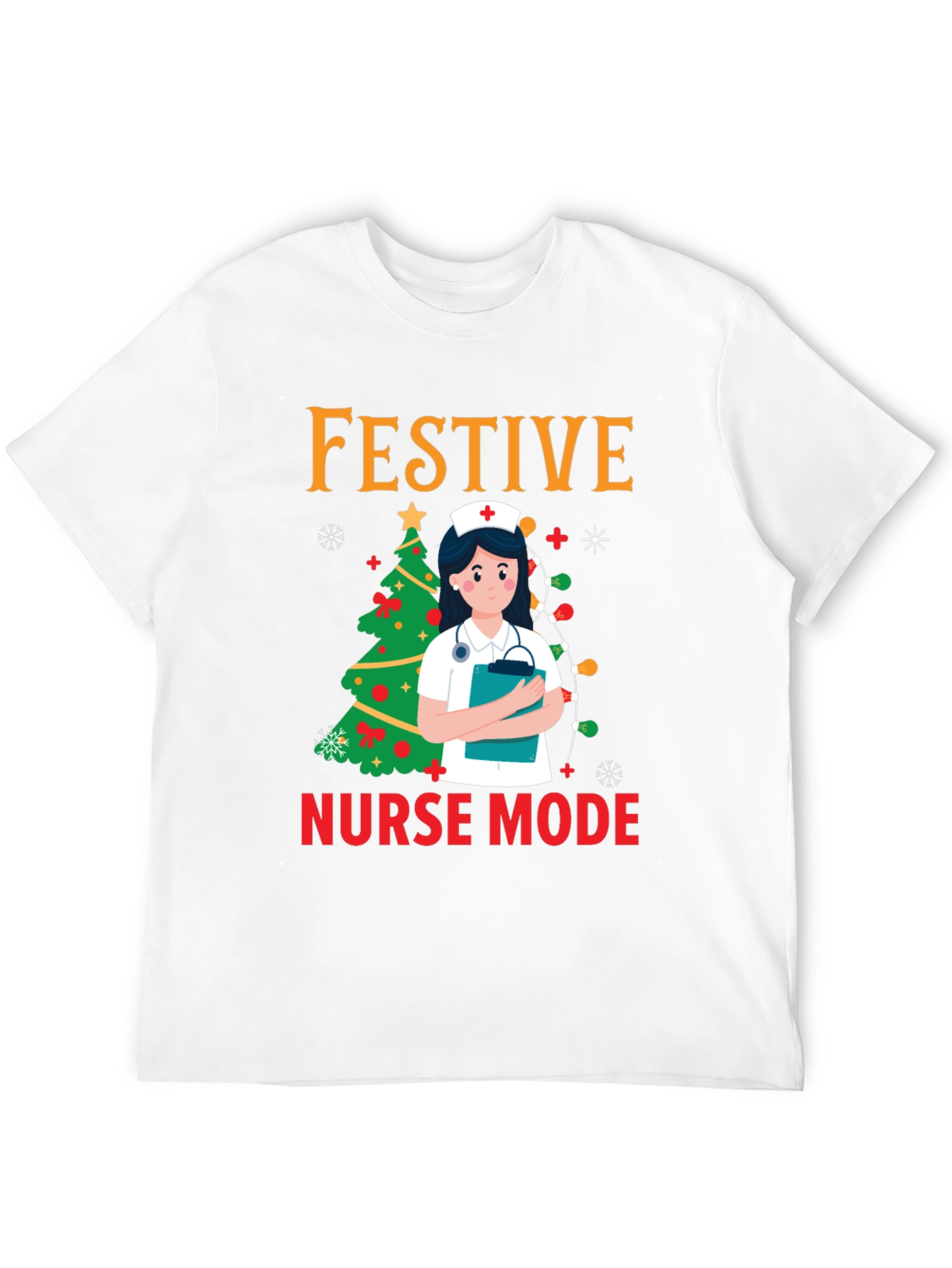 Festive Nurse Mode Christmas T-Shirt