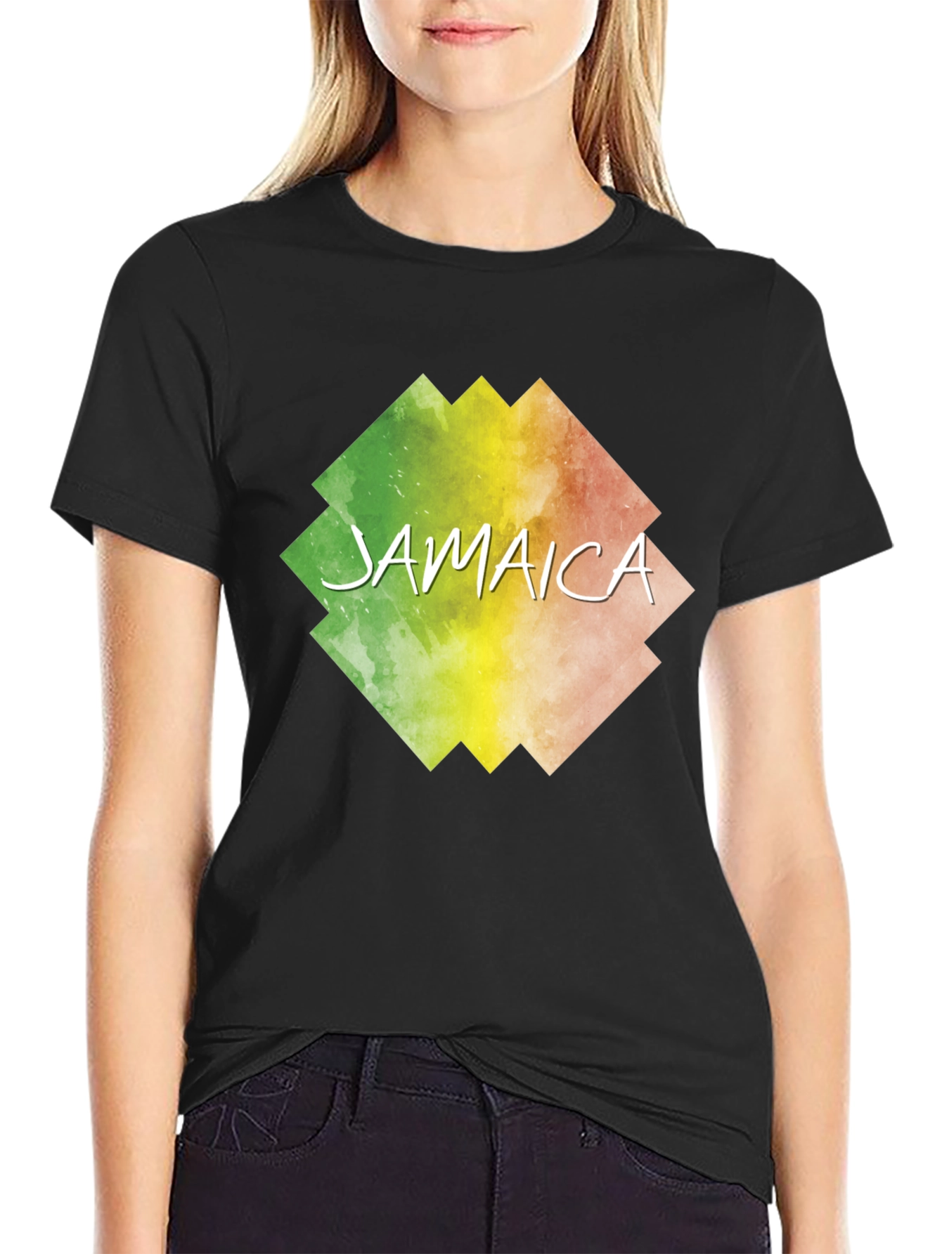 Jamaica Graphic Print Black T-Shirt