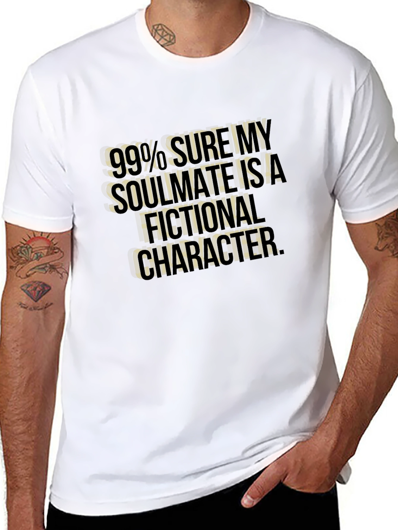 Fictional Character Soulmate Graphic Tee - Black