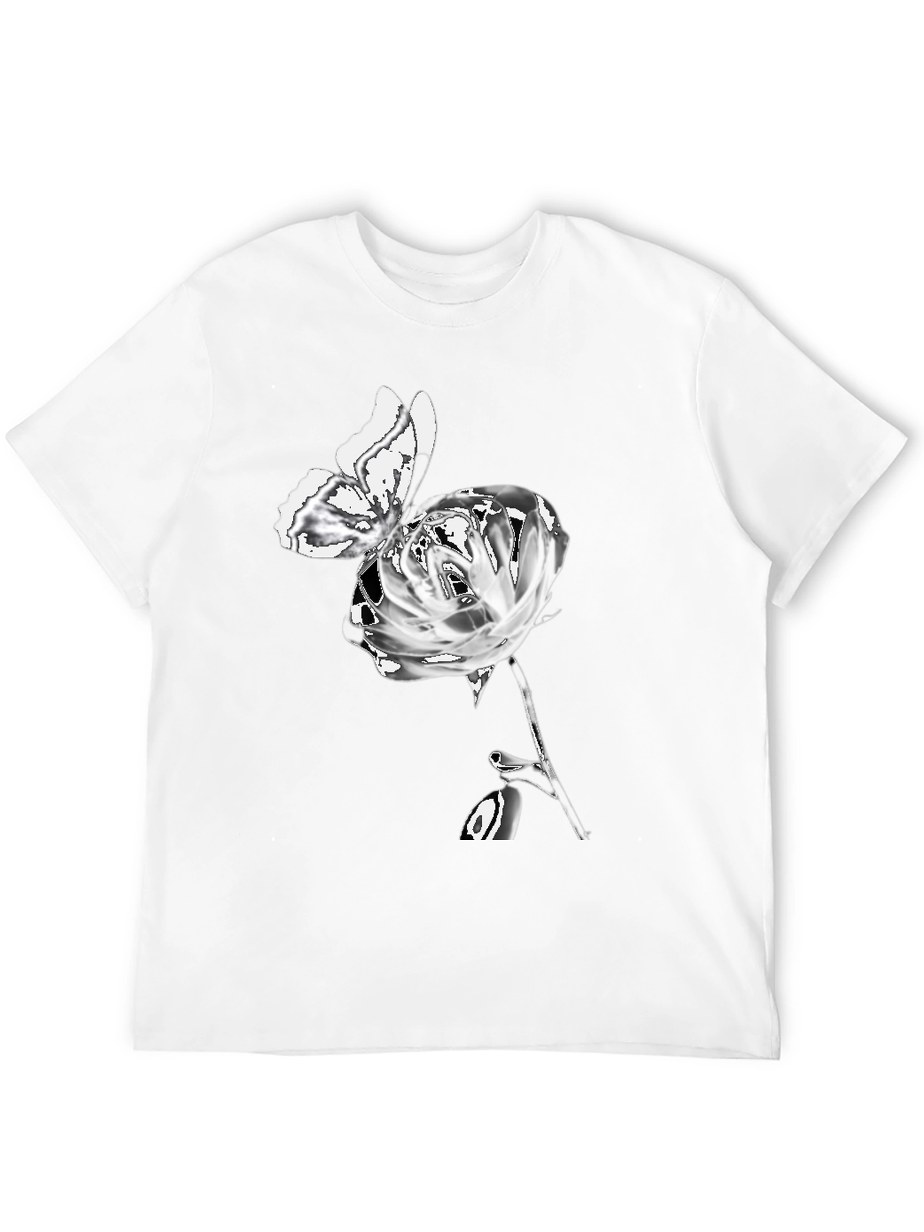 Rose Butterfly Graphic T-Shirt