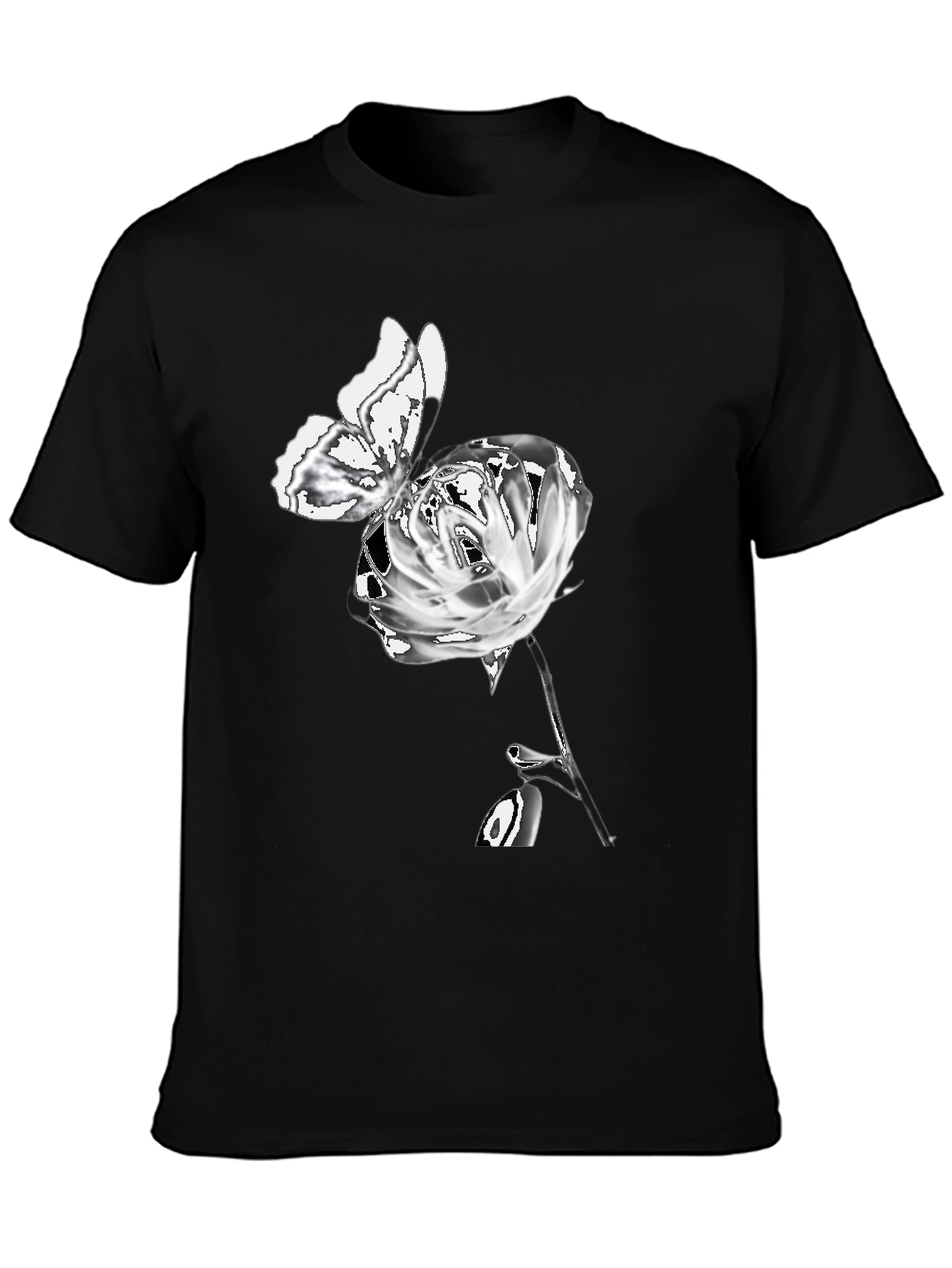 Rose Butterfly Graphic T-Shirt