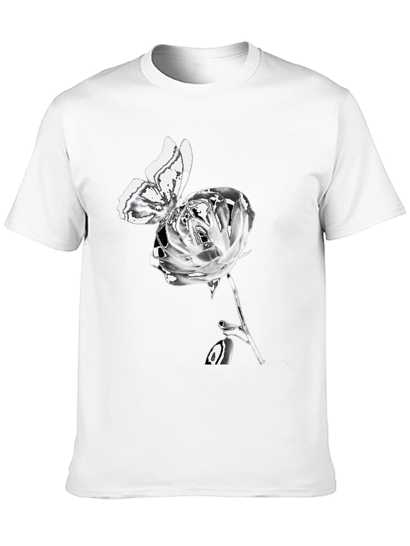 Rose Butterfly Graphic T-Shirt