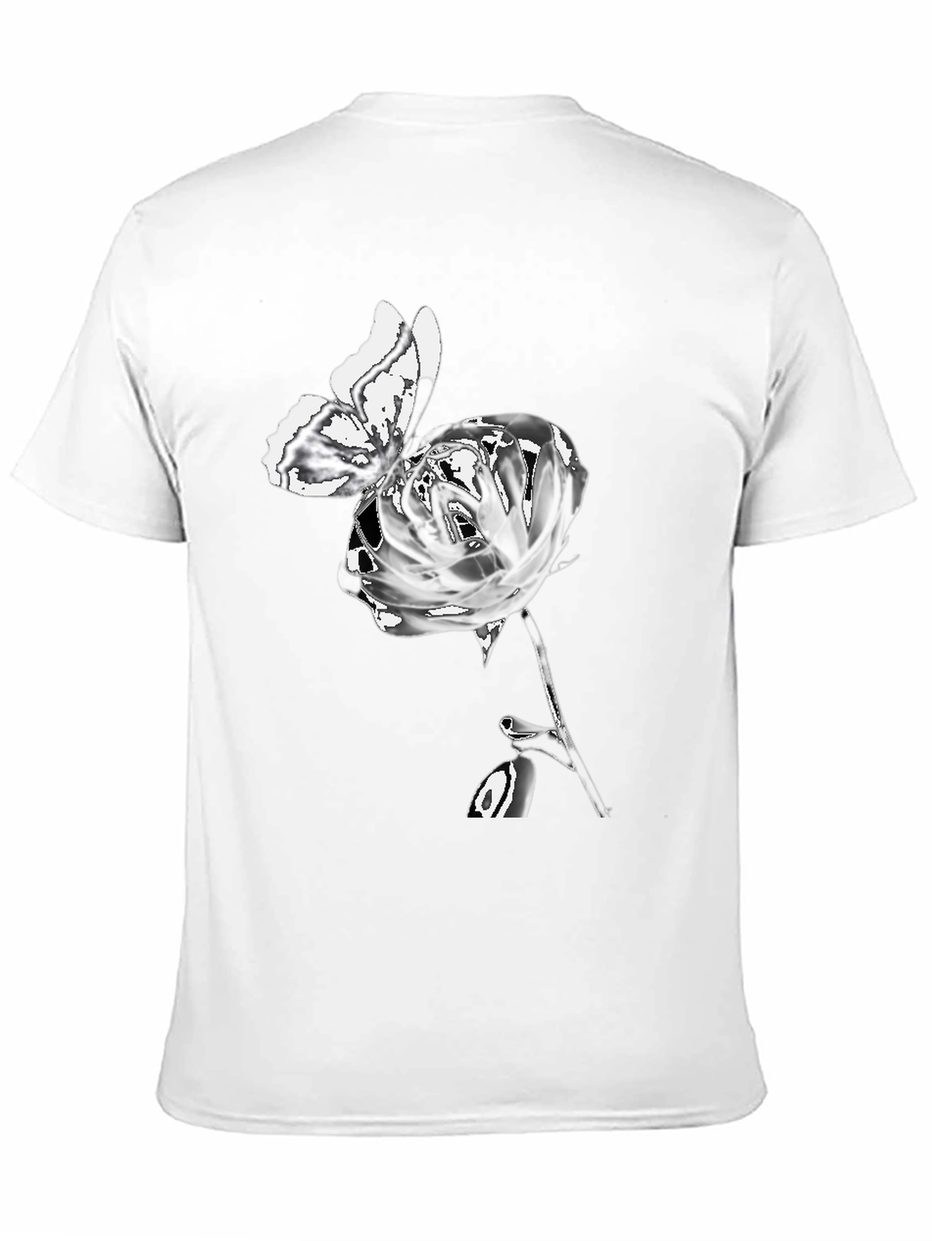Rose Butterfly Graphic T-Shirt
