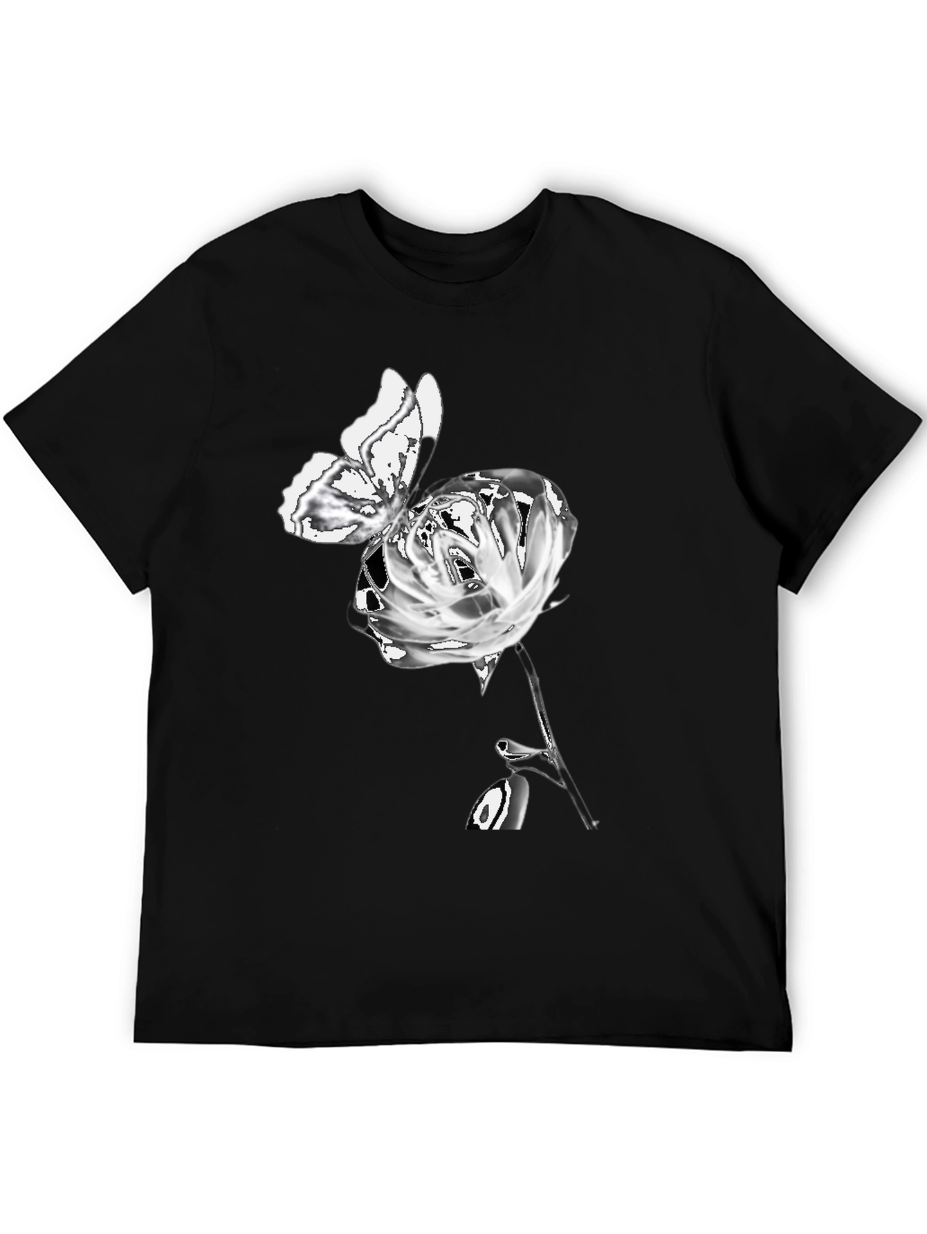 Rose Butterfly Graphic T-Shirt