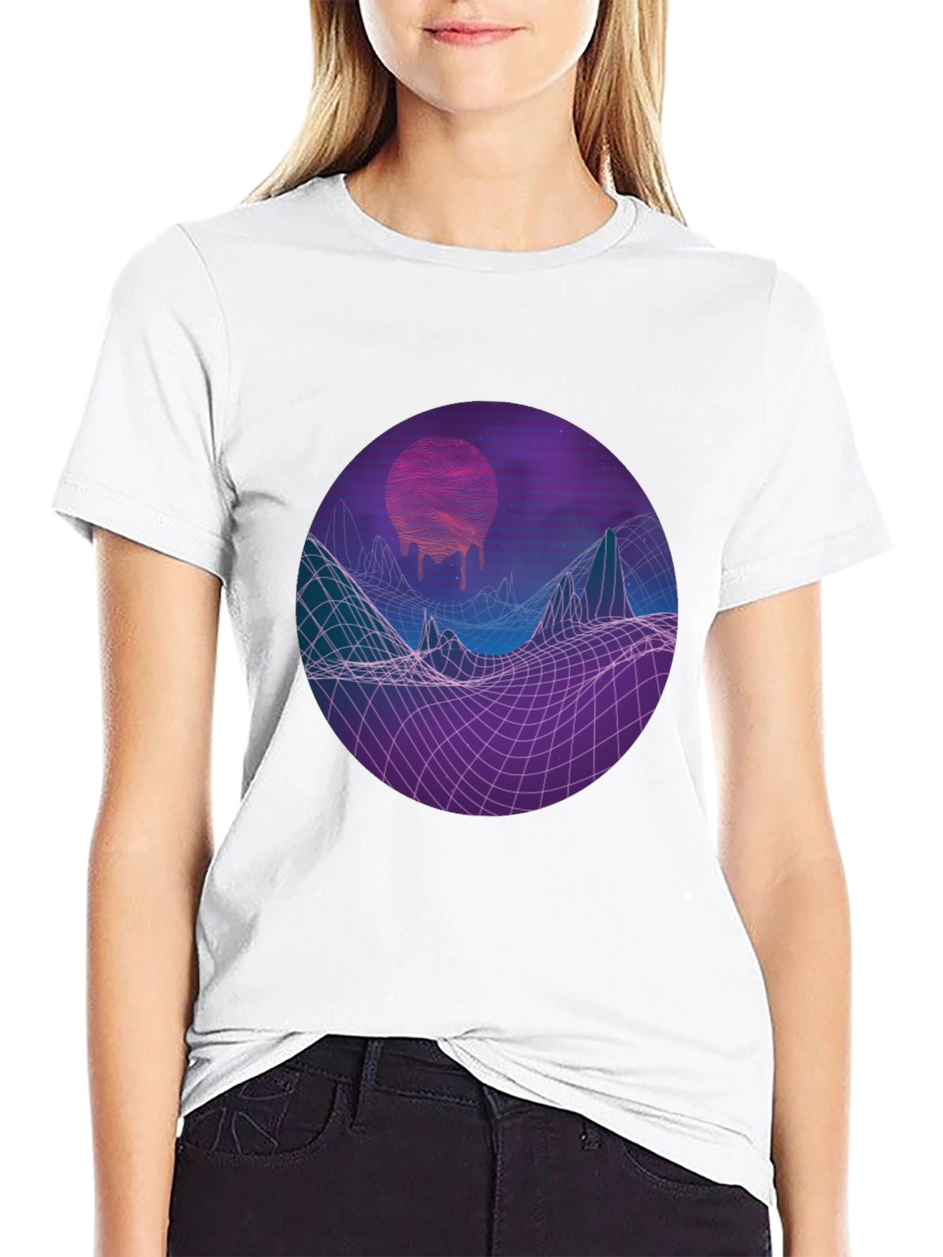 Retro Wave Graphic Tee - Meltdown Sun Design
