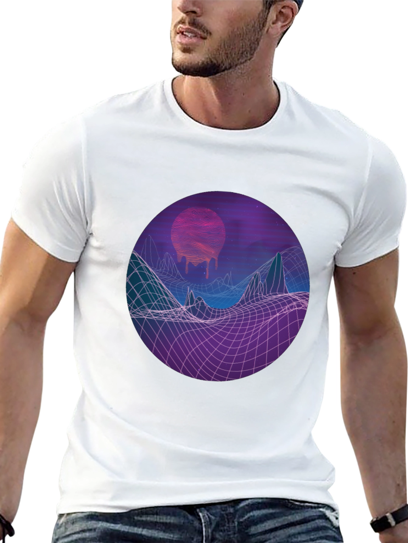 Retro Wave Graphic Tee - Meltdown Sun Design