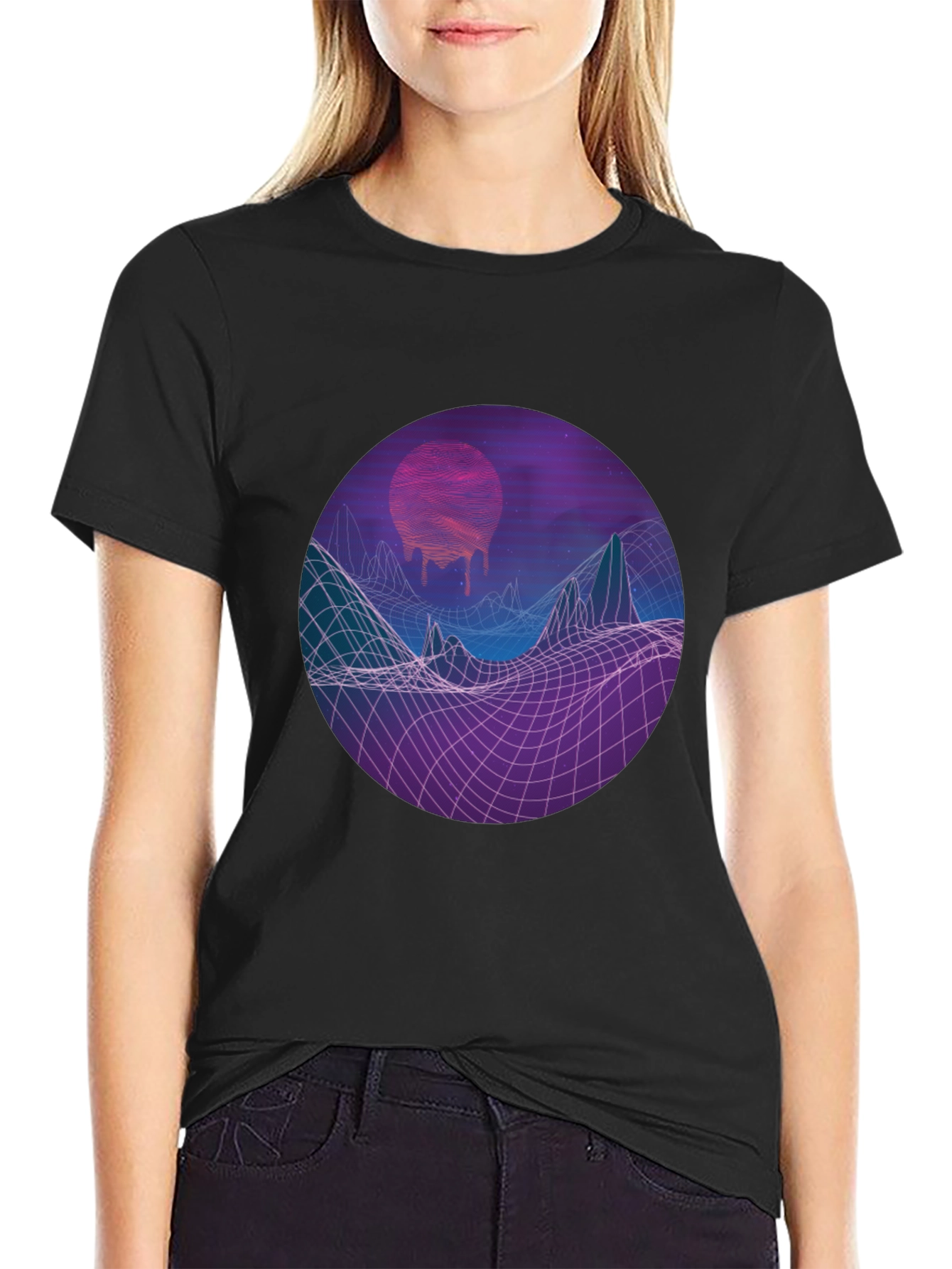 Retro Wave Graphic Tee - Meltdown Sun Design