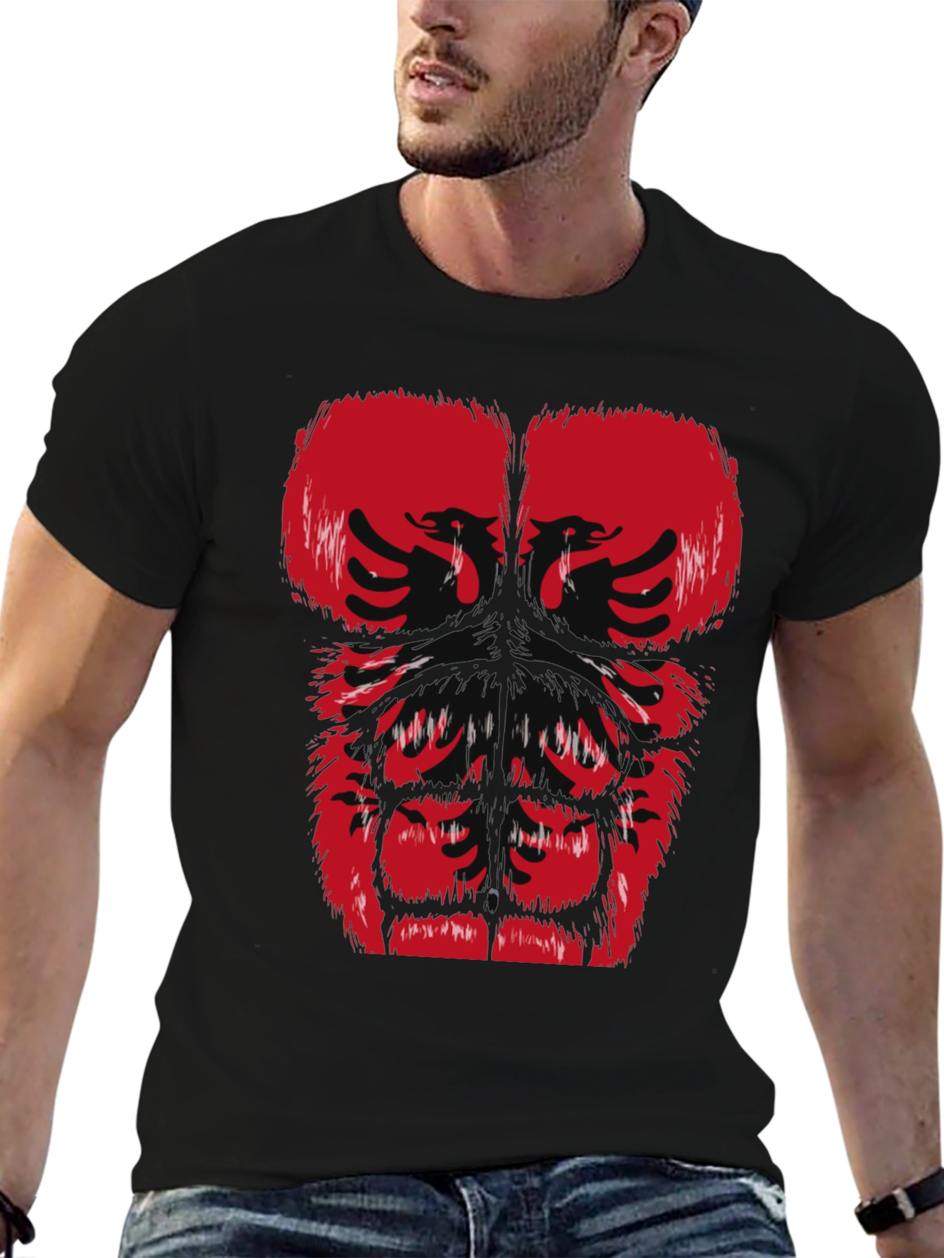 Albanian Eagle Graphic Tee - Muscle Body Print