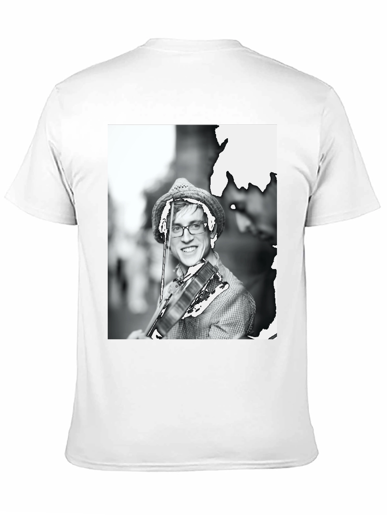 Black T-Shirt with Musician Graphic