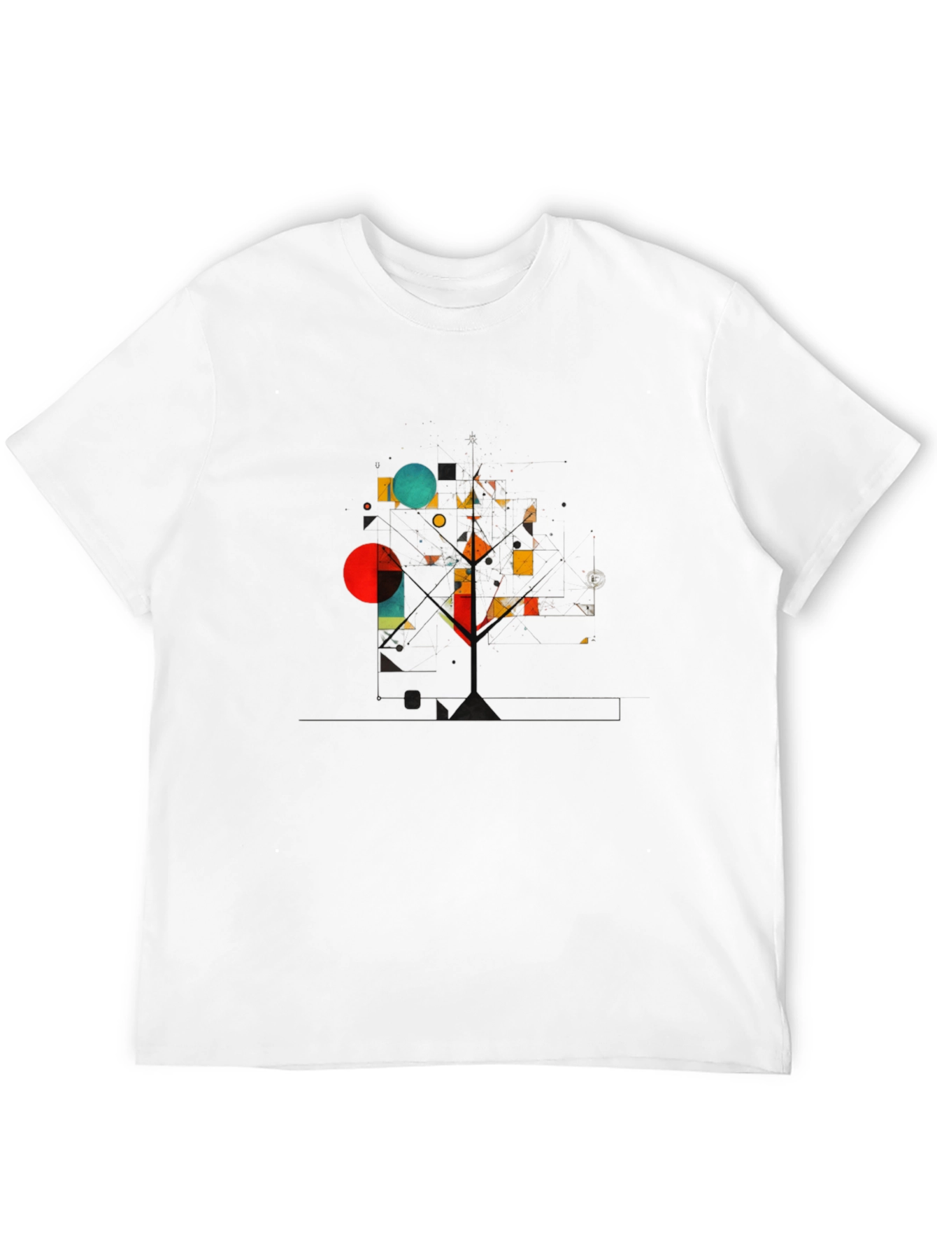 Geometric Abstract Art Black T-Shirt