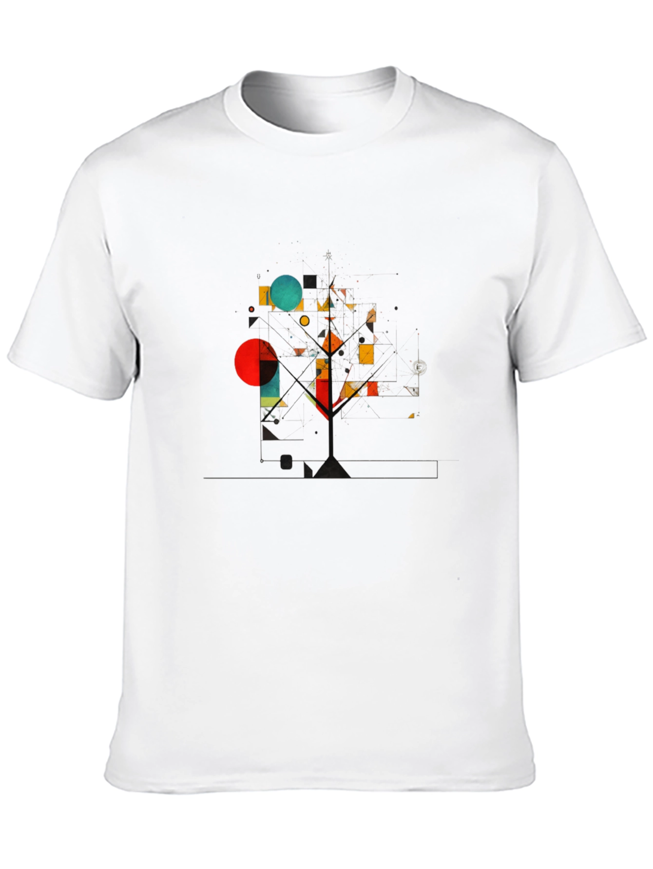 Geometric Abstract Art Black T-Shirt