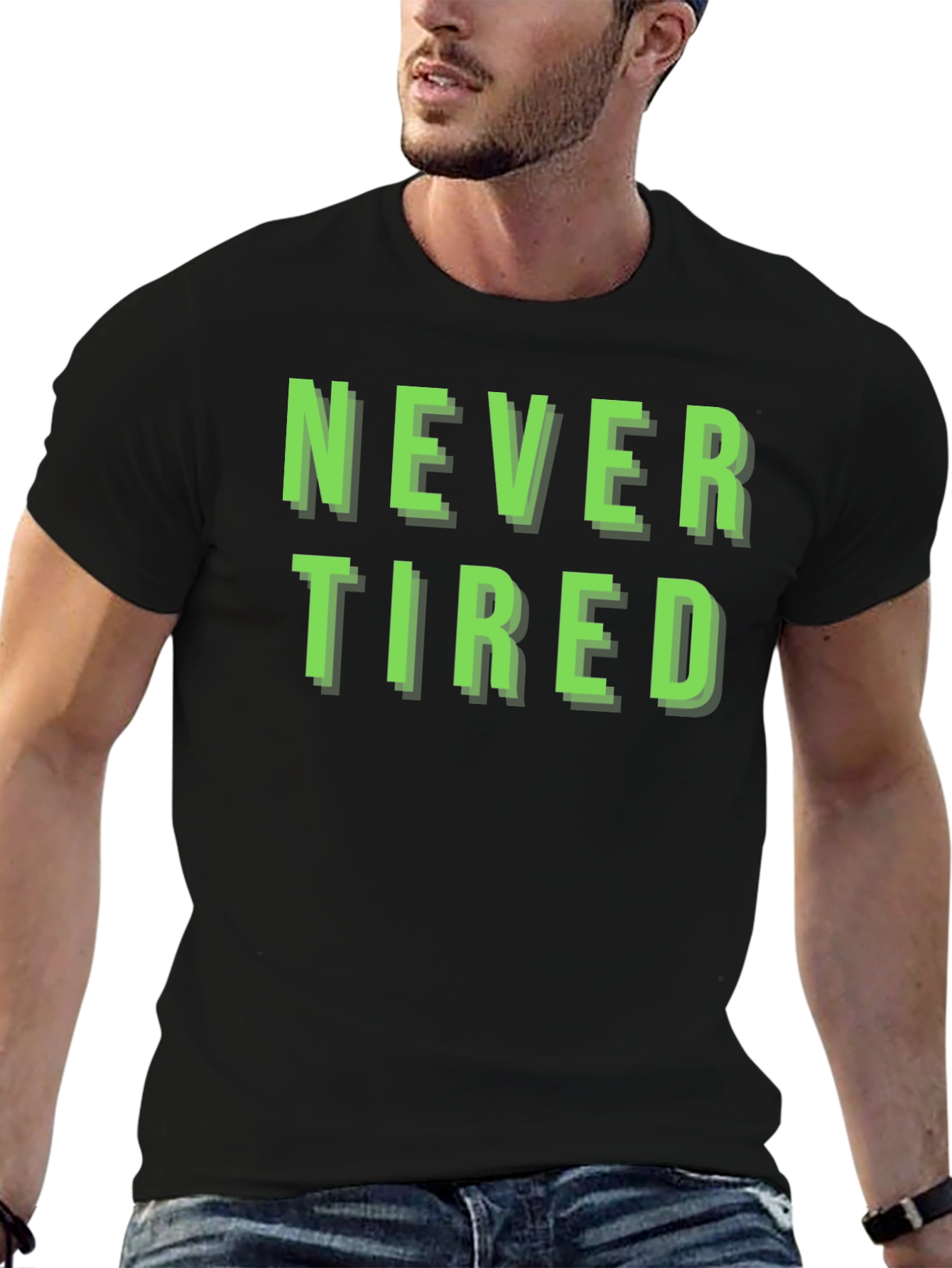 Never Tired Graphic T-Shirt - Black