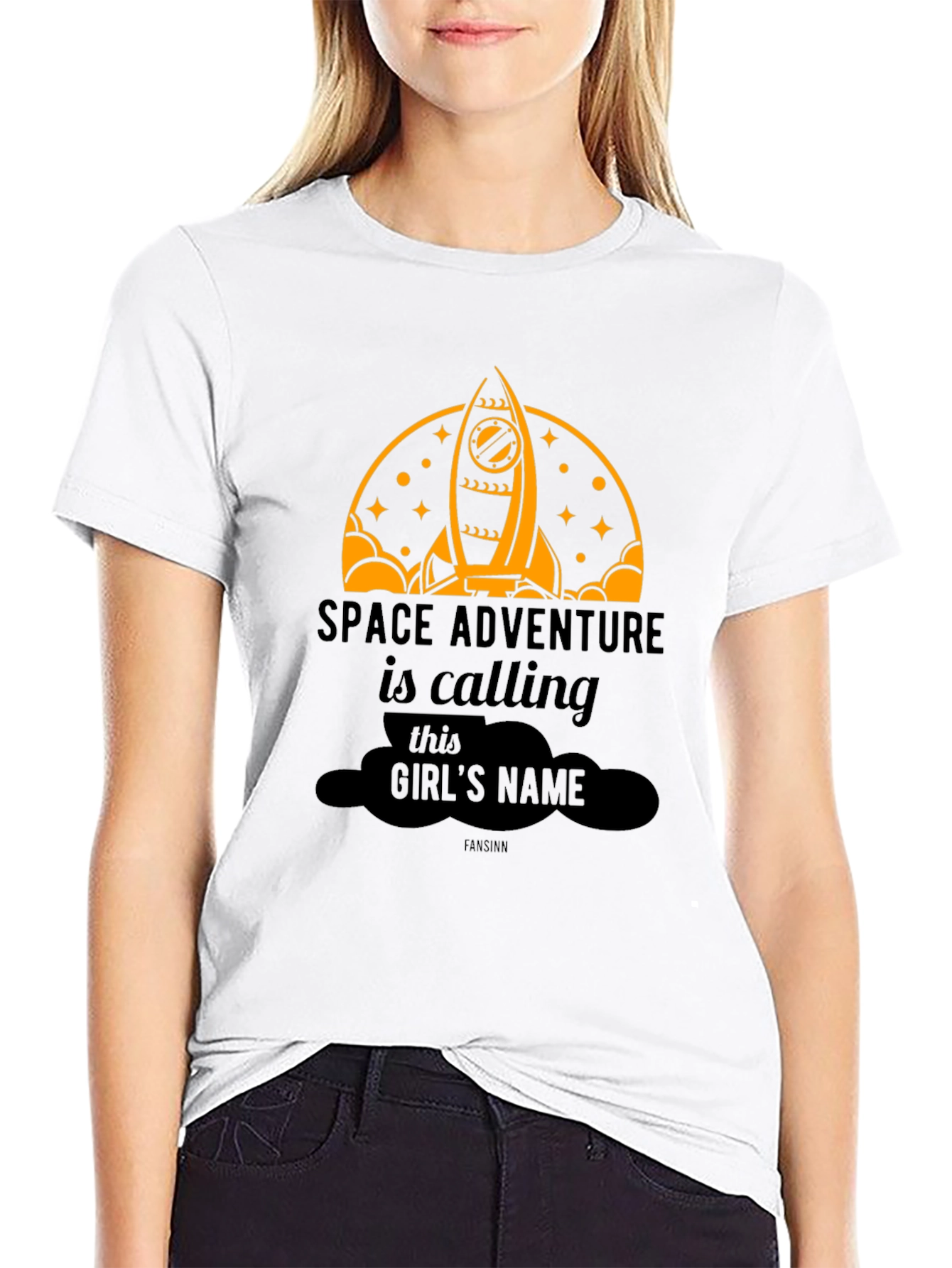 Space Adventure Girls Name T-Shirt
