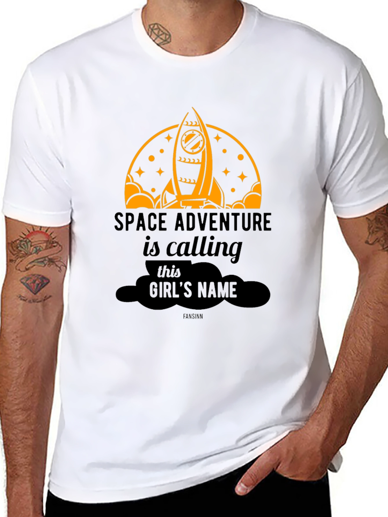 Space Adventure Girls Name T-Shirt