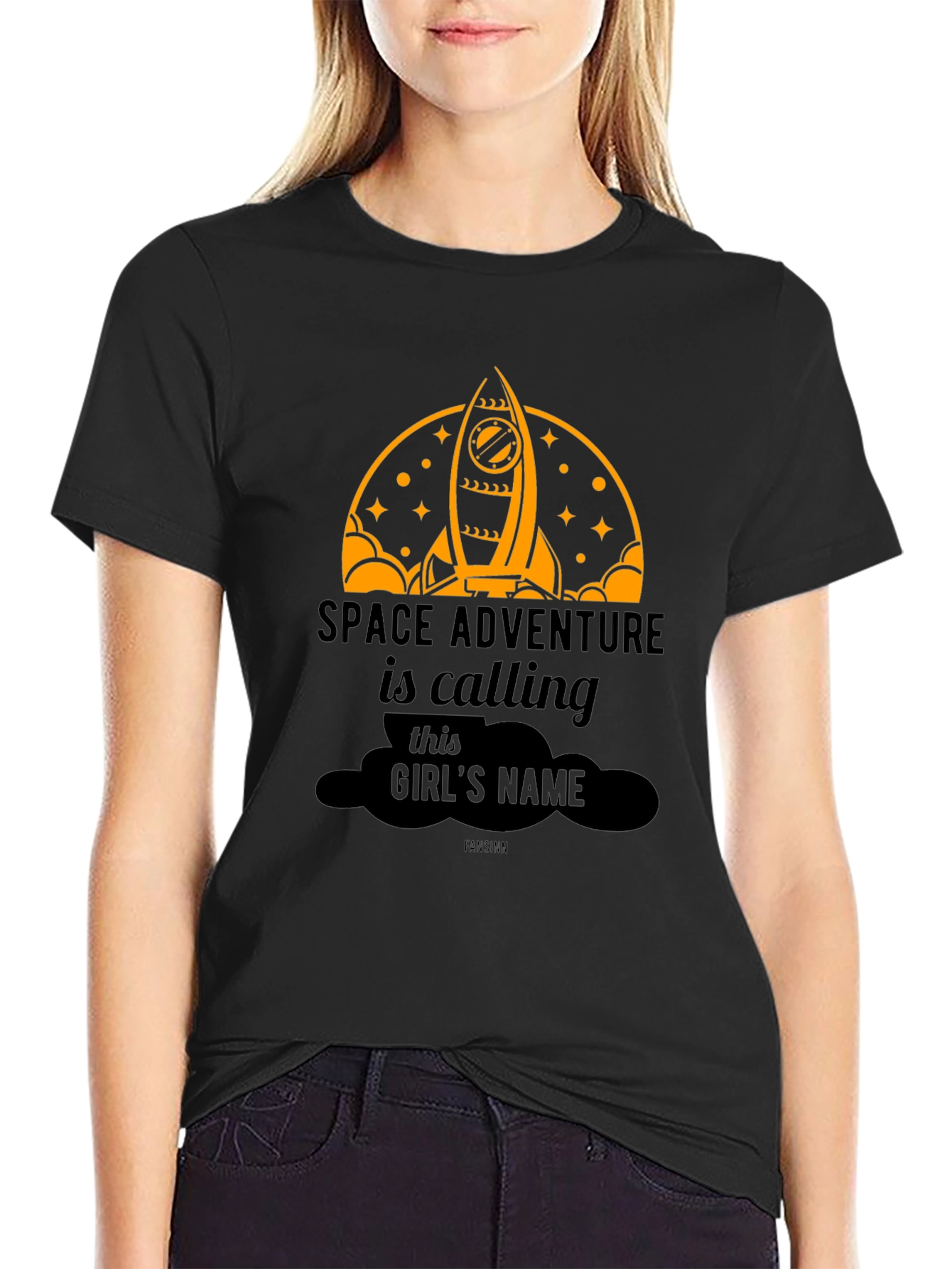 Space Adventure Girls Name T-Shirt